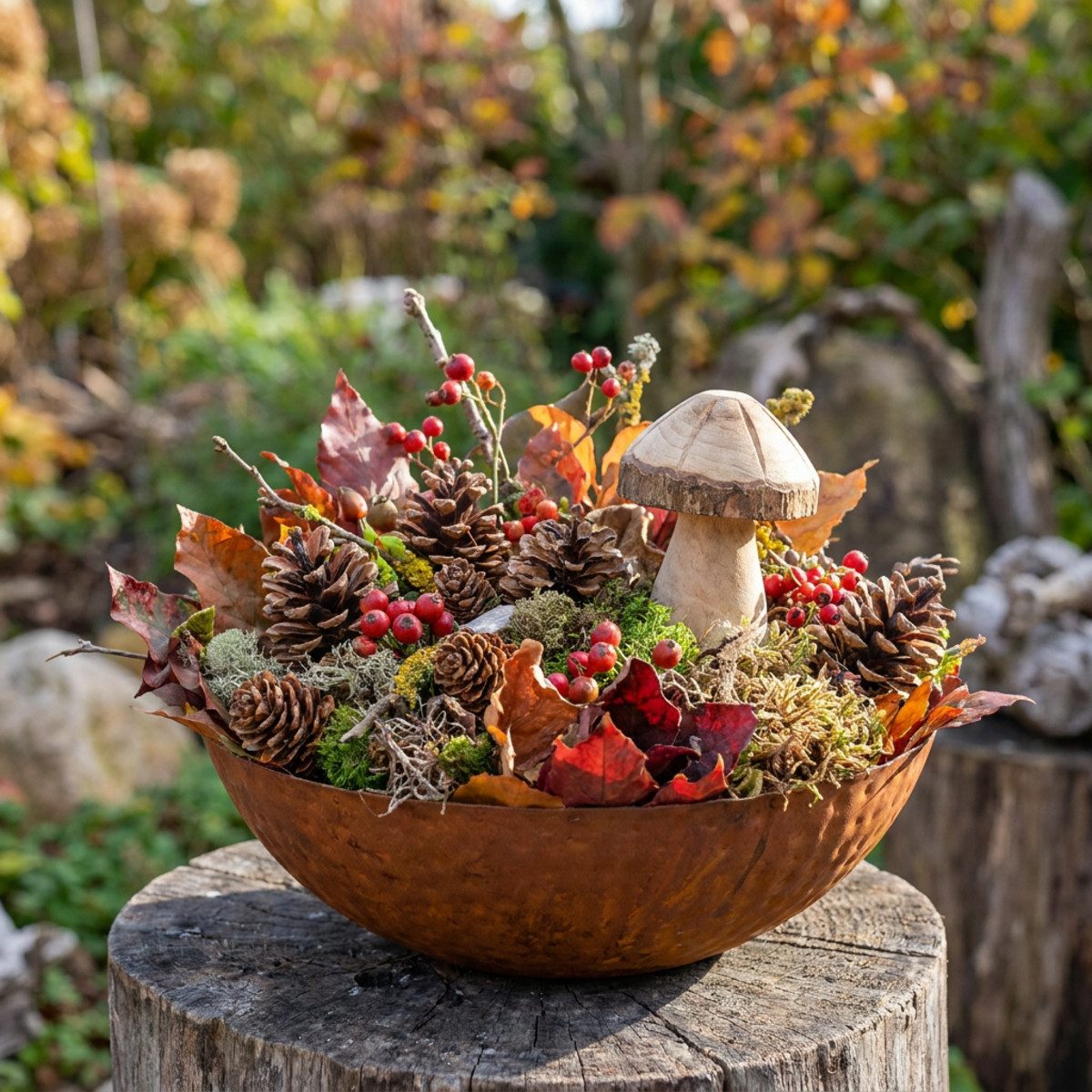 Florists Products Gartenfigur Rustikale Dekoschale Metall in Rost-Optik für Tischdeko, Ø30cm – Bild 2 von 4