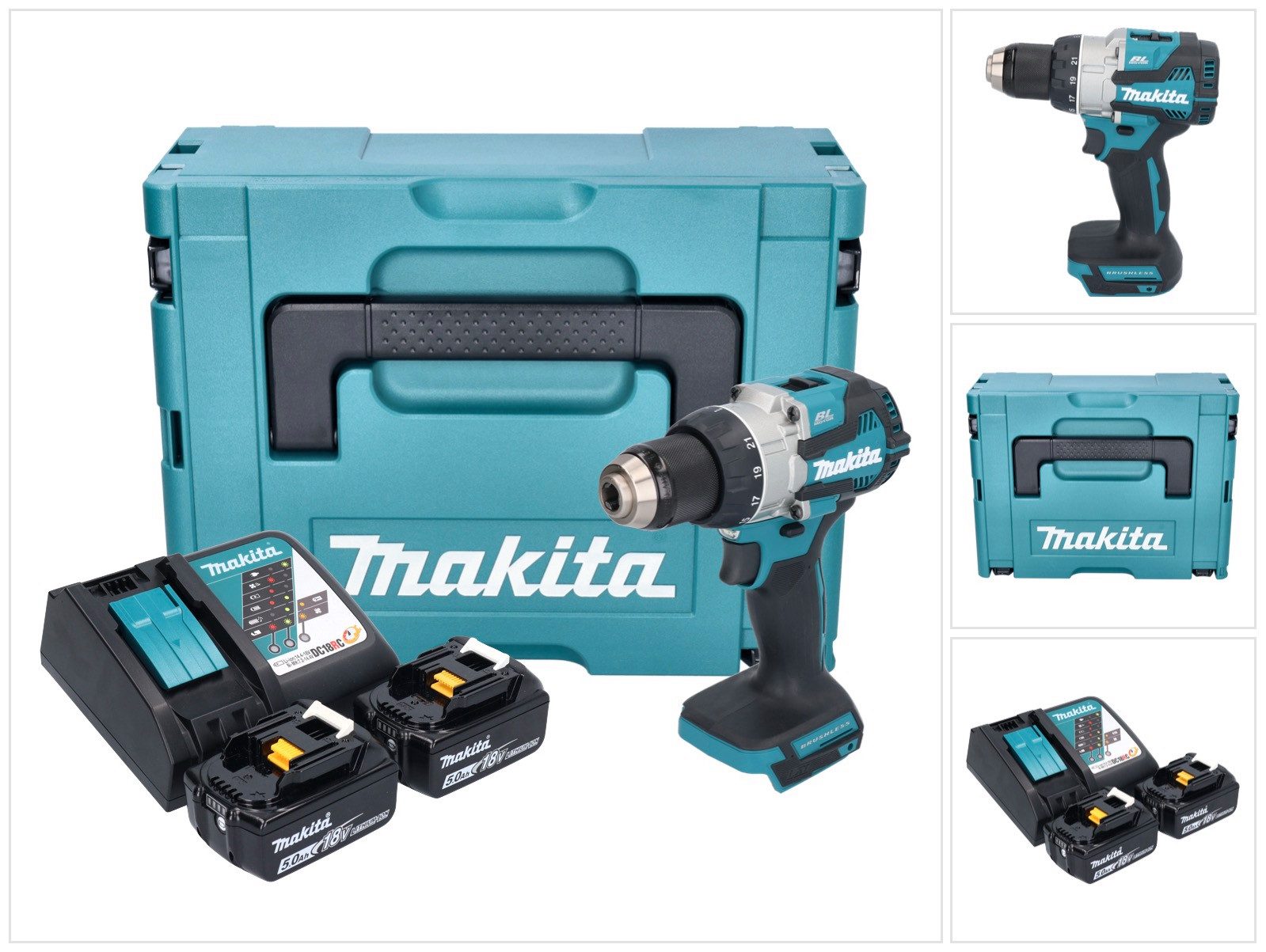 Makita Säulenbohrmaschine Makita DDF 489 RTJ Akku Bohrschrauber 18 V 73 Nm Brushless + 2x Akku 5