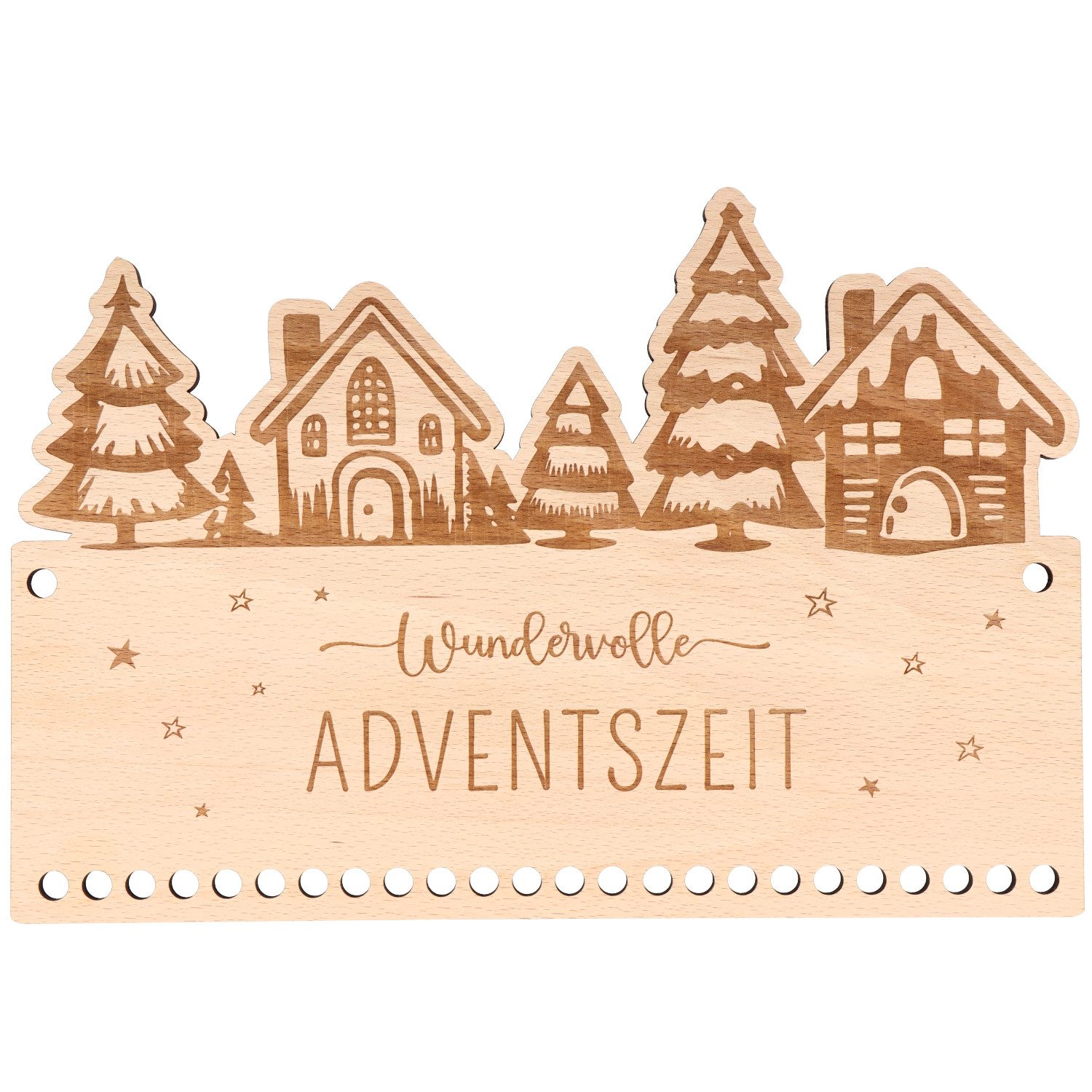 Spruchreif® Adventskalender Holz-Adventskalender zum Befüllen, Geschenk für Weihnachten