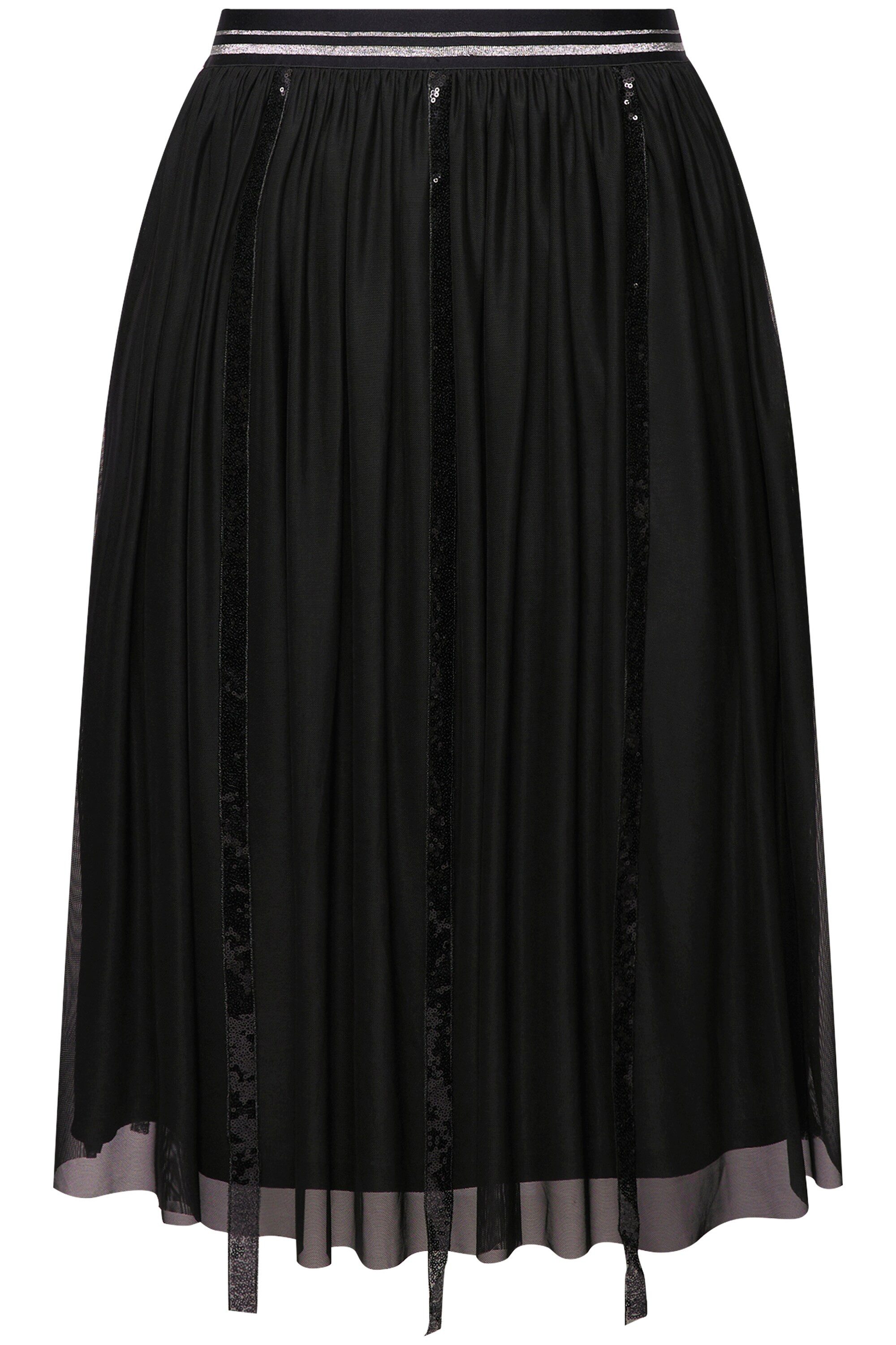 MIAMODA Midirock Meshrock Straight Fit Pailletten-Streifen günstig online kaufen