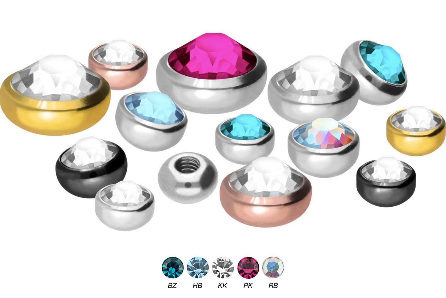 PIERCINGLINE Piercing-Set Chirurgenstahl Schraubdisc KRISTALL (Schraub-Aufs günstig online kaufen