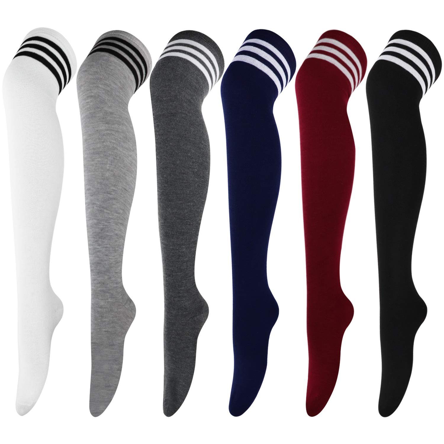 Housruse Kniestrümpfe Damen-Kniestrümpfe in 6 Farben mit langem Bündchen  und Sportsocken (Passen)