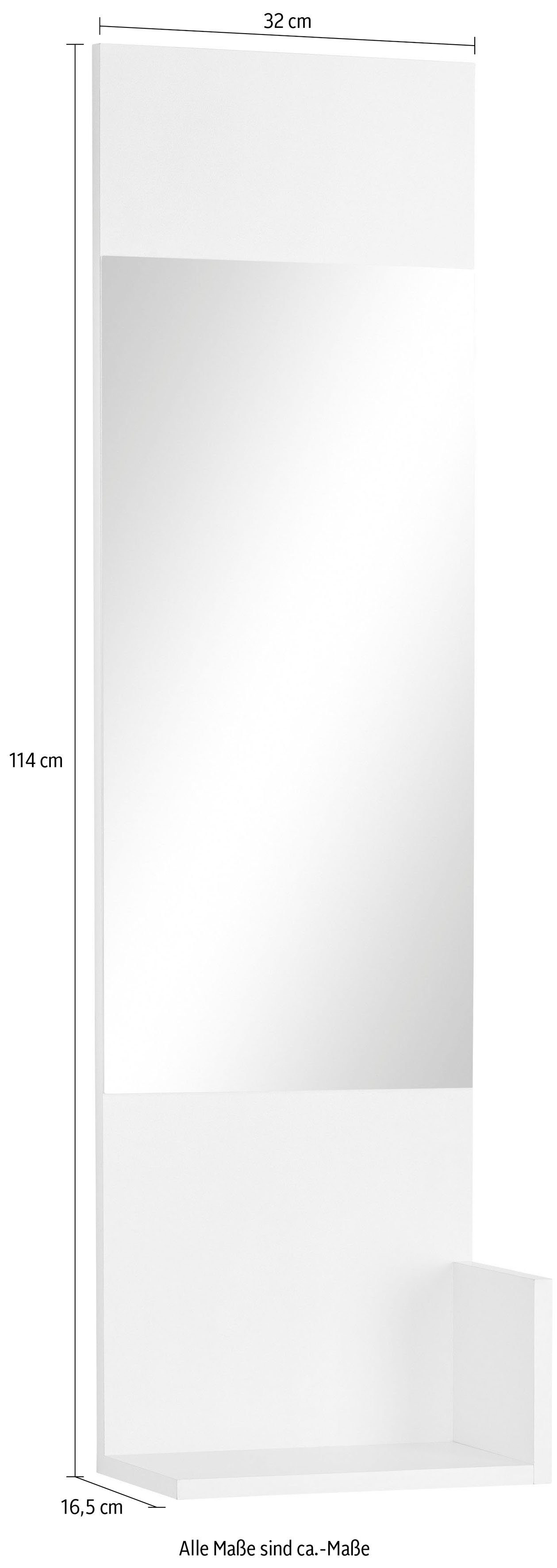 cm, 1 Spiegelpaneel mit Kosmo, 32 Breite weiß INOSIGN Ablage