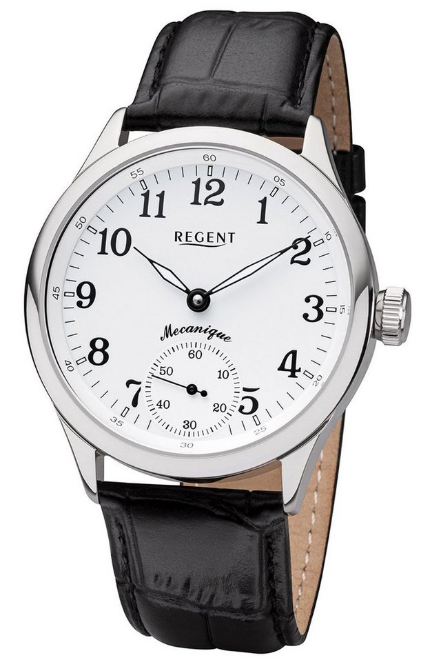 Regent Mechanische Uhr Handaufzug mit Lederband