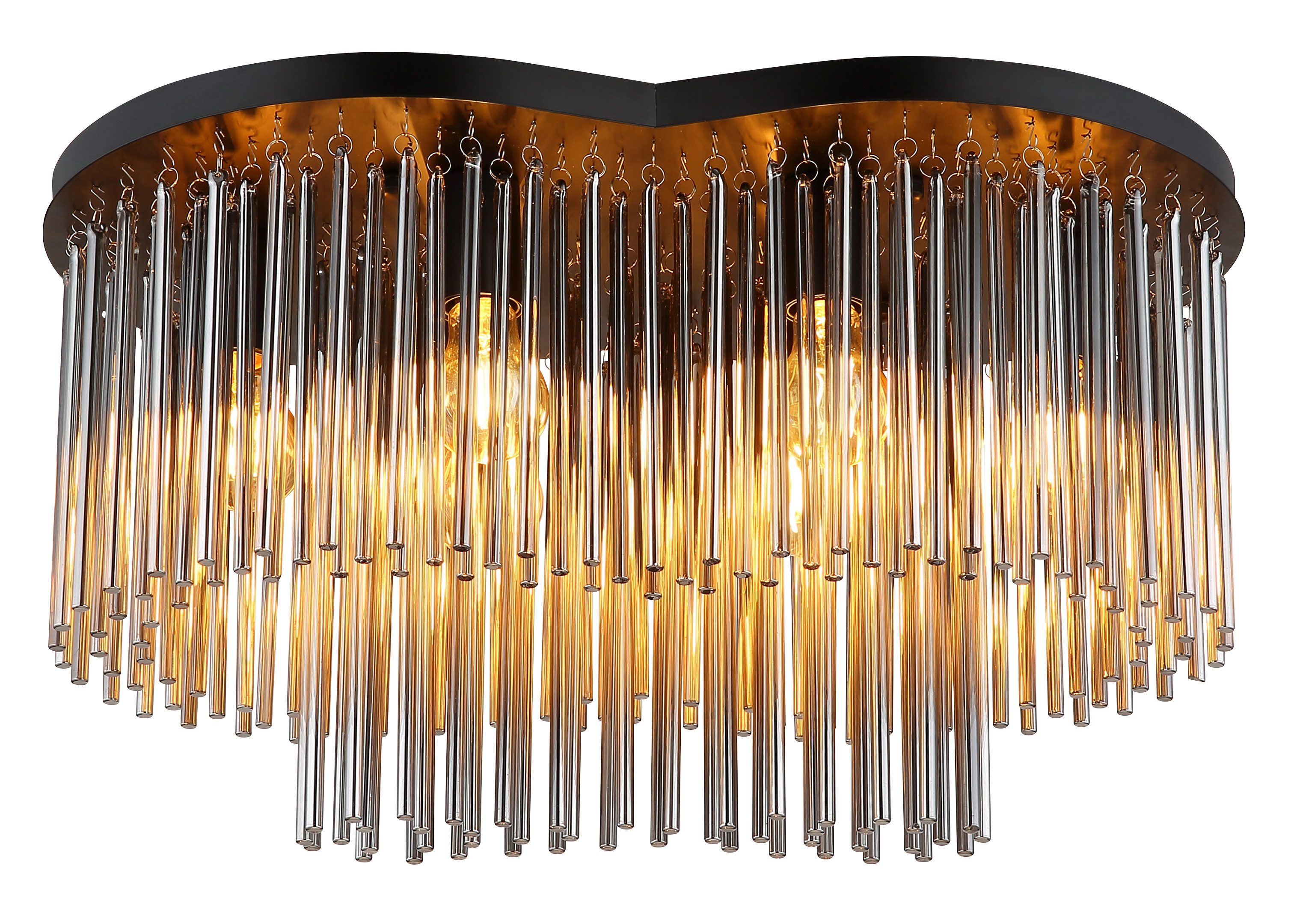 GLOBO LIGHTING Deckenleuchte GORLEY, ohne Leuchtmittel, Deckenleuchte für Wohn- & Esszimmer Rauchglas