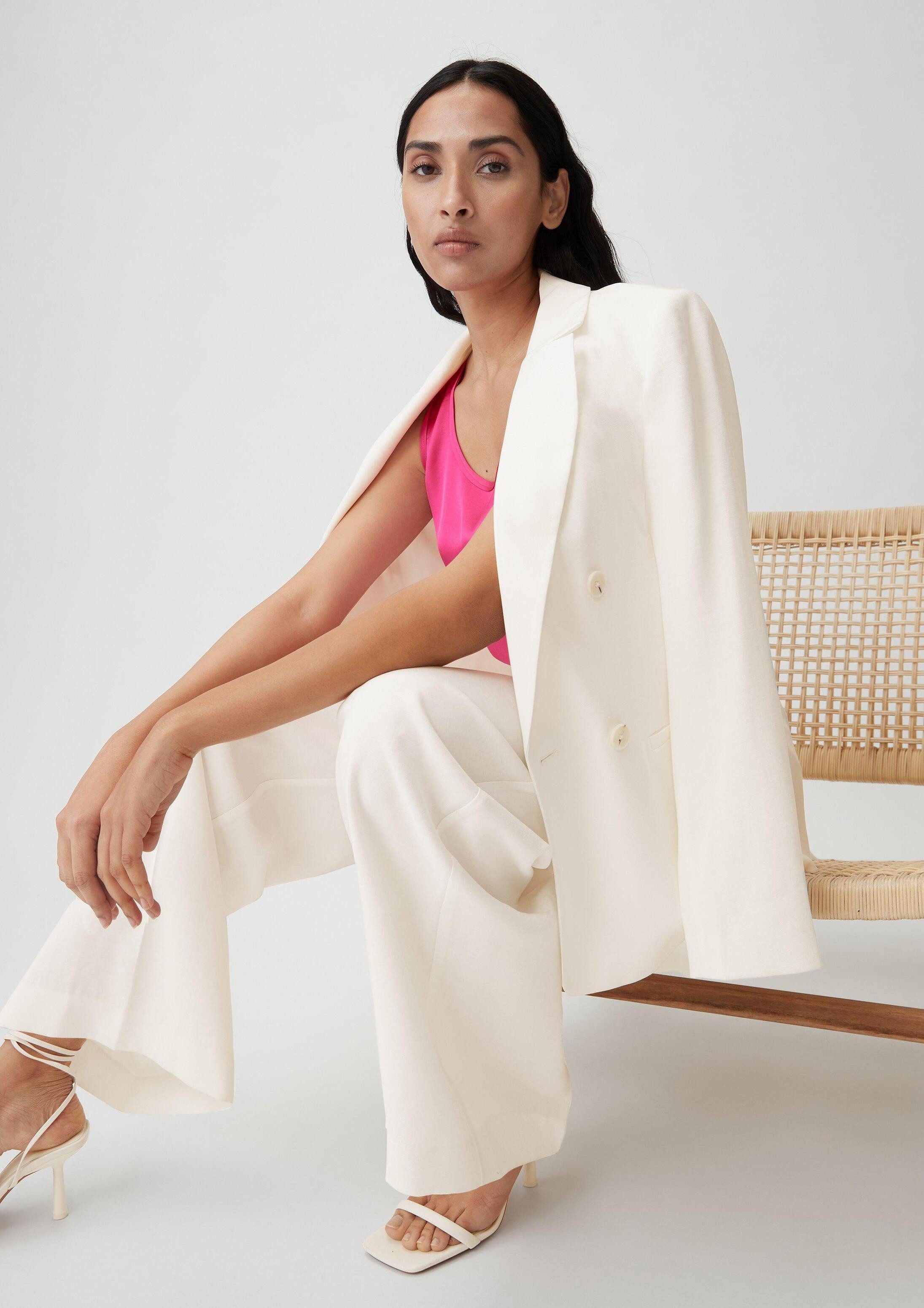 comma Jackenblazer Indoor-Blazer Langer Blazer aus Viskosemix