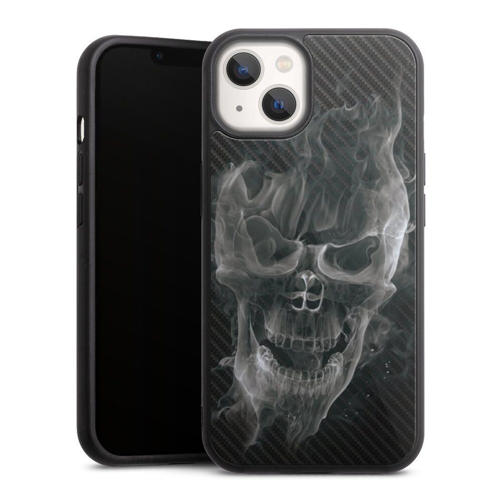 Handyhülle Totenkopf Schädel Carbon Smoke Skull Carbon