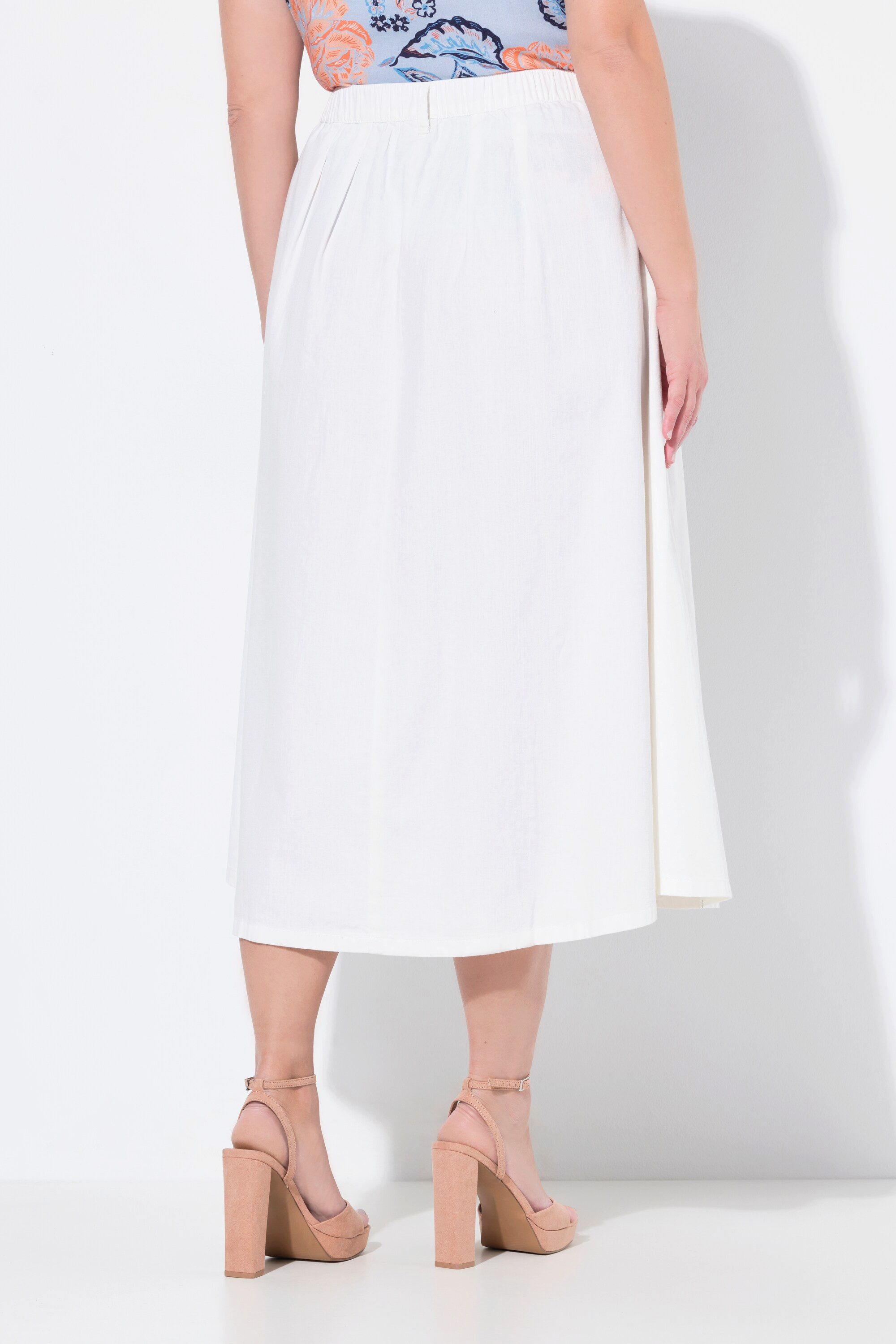 Ulla Popken Jeansrock Jeansrock A-Linie Schmuckknöpfe Elastikbund