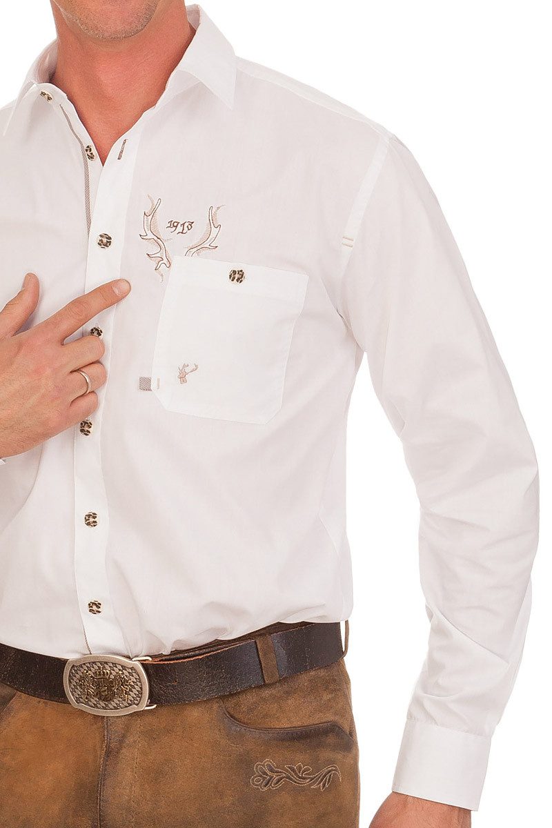 Spieth & Wensky Trachtenhemd Trachtenhemd - HAJAN - weiß