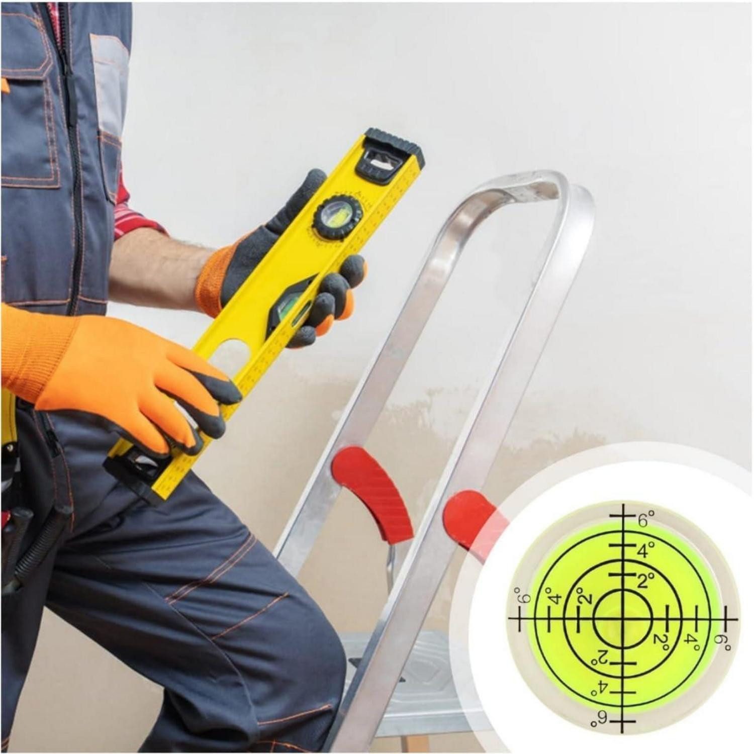 LuxusKollektion Wasserwaage Wasserwaage Dosenlibelle Mini 32 mm 4er Set Weiß Gelb