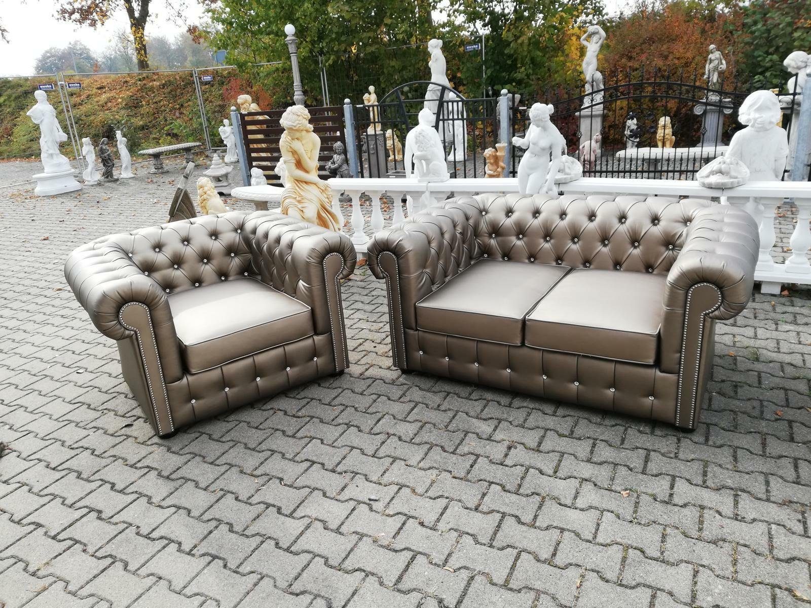 Designer Made Chesterfield JVmoebel in Europe Polster Sitzer, 2+1 Sofa Sofagarnitur Couch Sofa