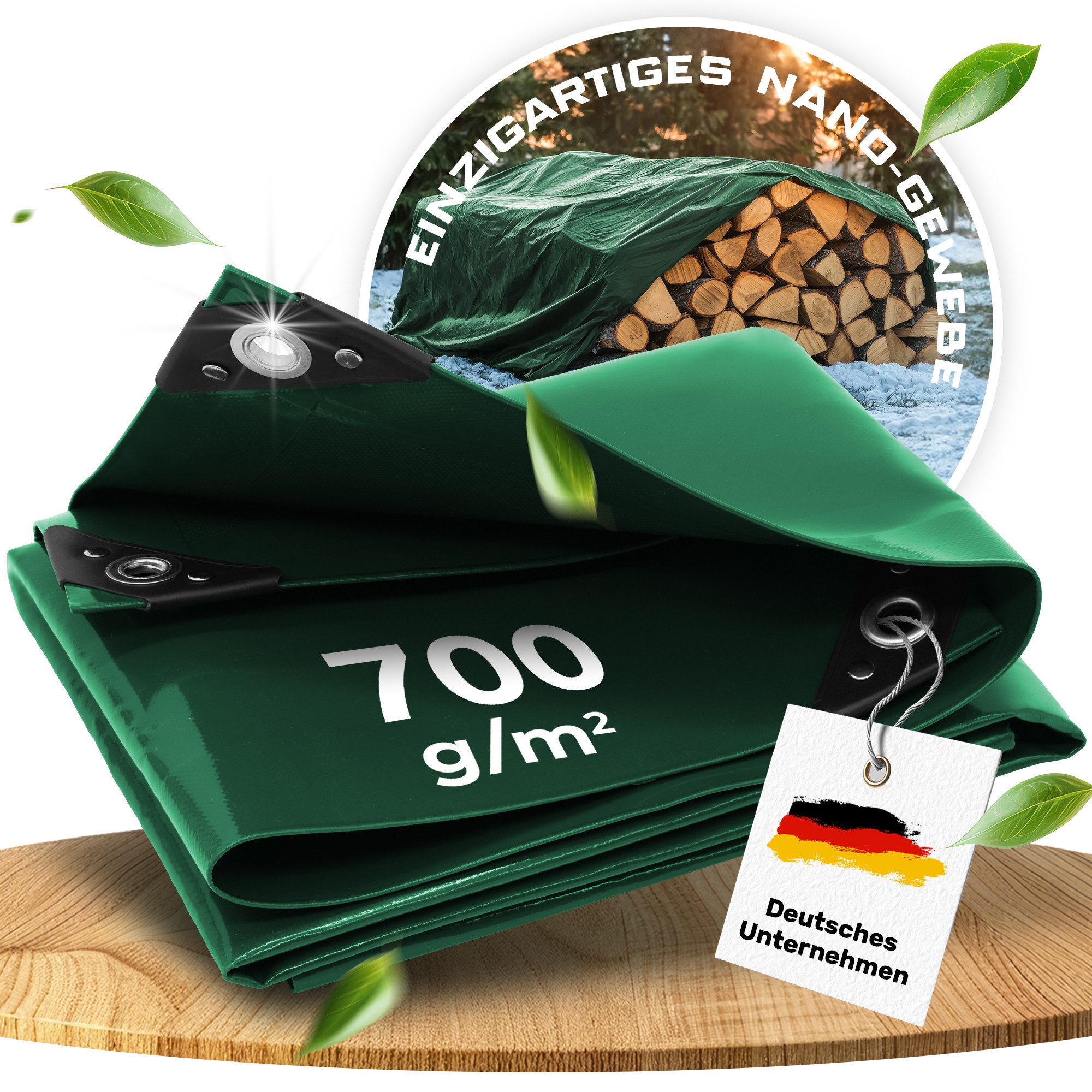 Trekline Schutzplane Premium Abdeckplane wasserdicht, Reißfest, Langlebig, UV-Beständig