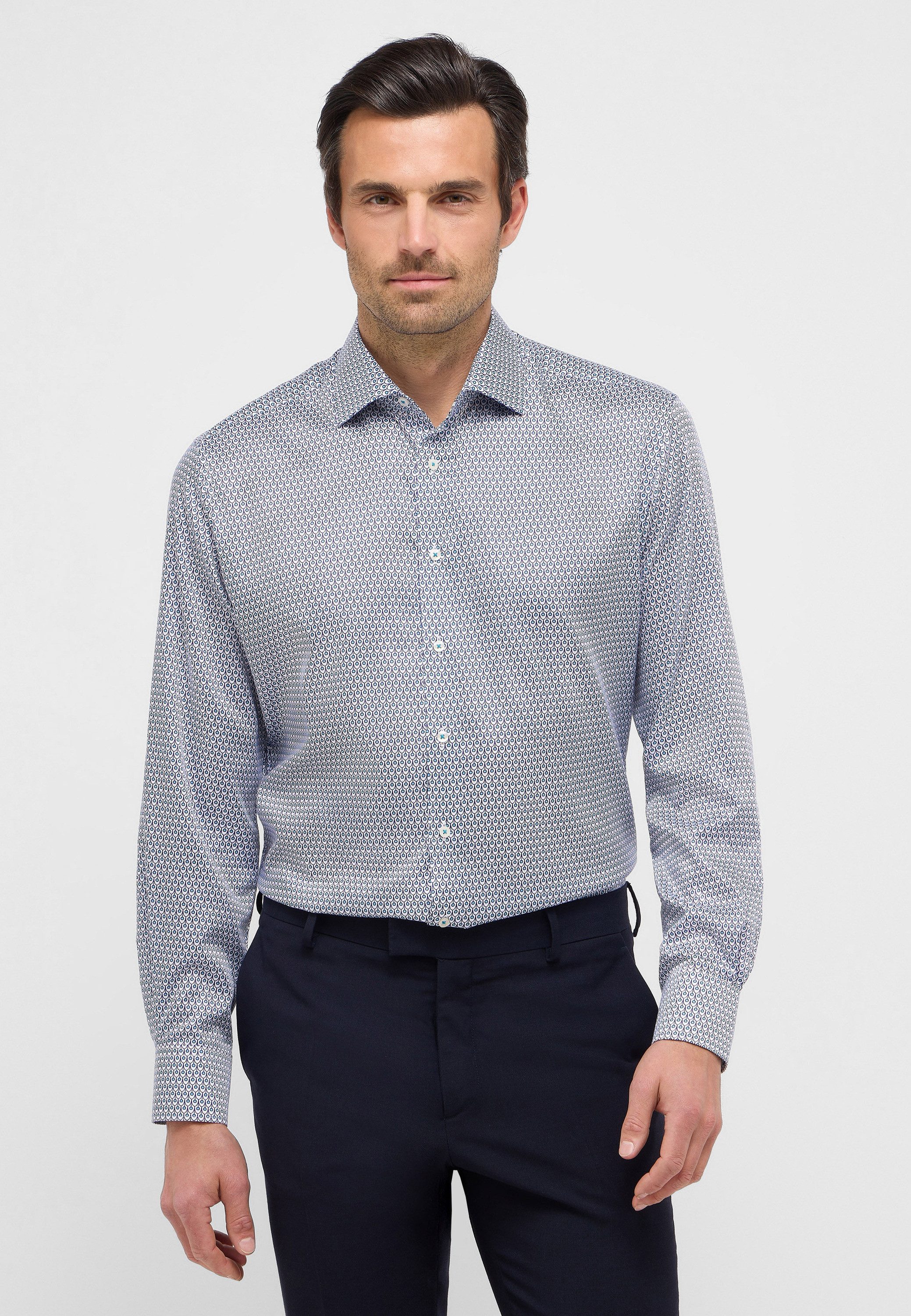 Eterna Langarmhemd MODERN FIT EASY IRON (bügelleicht)