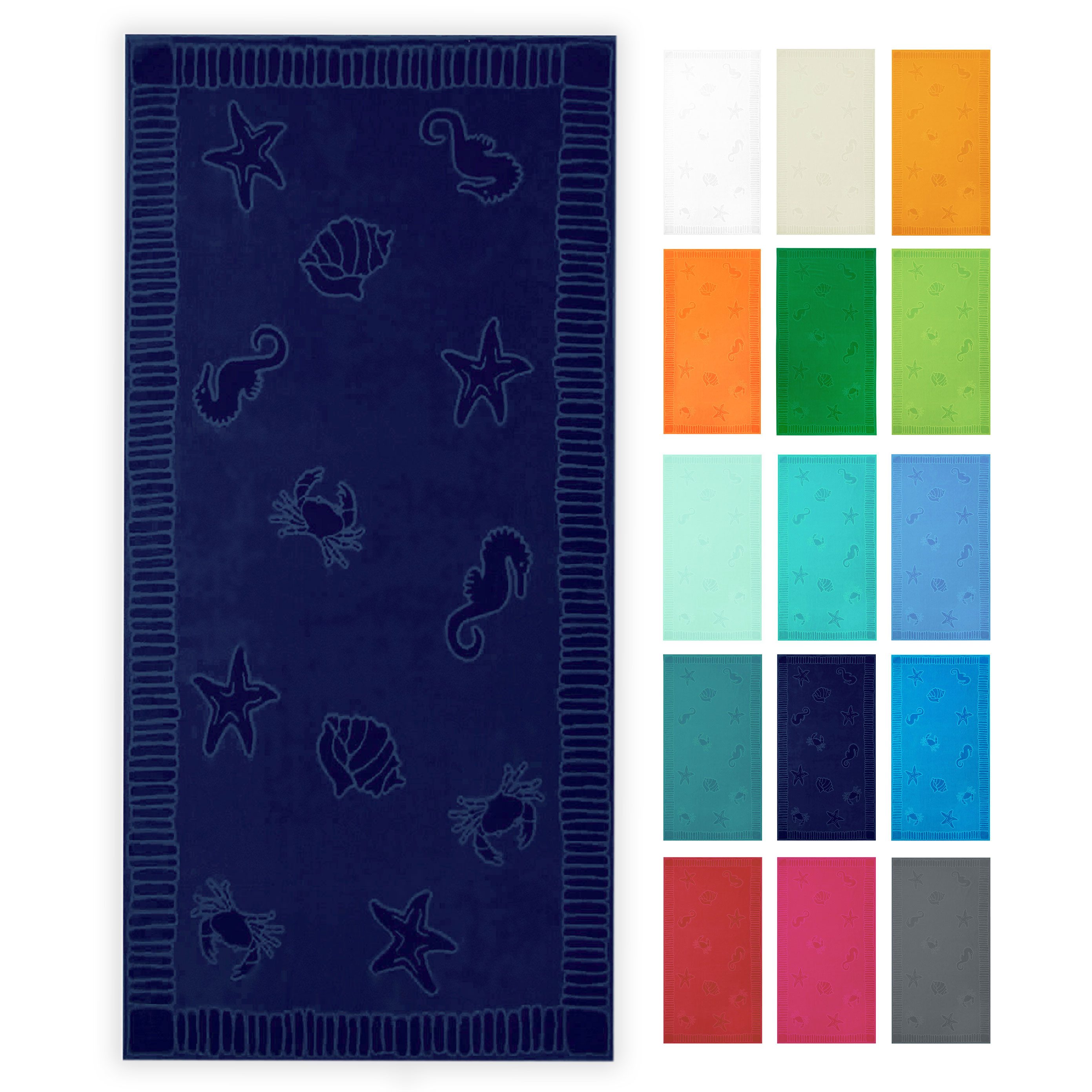 ZOLLNER Strandtuch, Frottier (1-St), 100 x 200 cm, 100% Baumwolle, vom Hotelwäschespezialisten