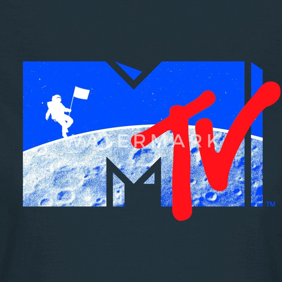 Spreadshirt T-Shirt MTV Logo Cooles Mond-Design Mit Astronaut Frauen T-Shirt (1-tlg)