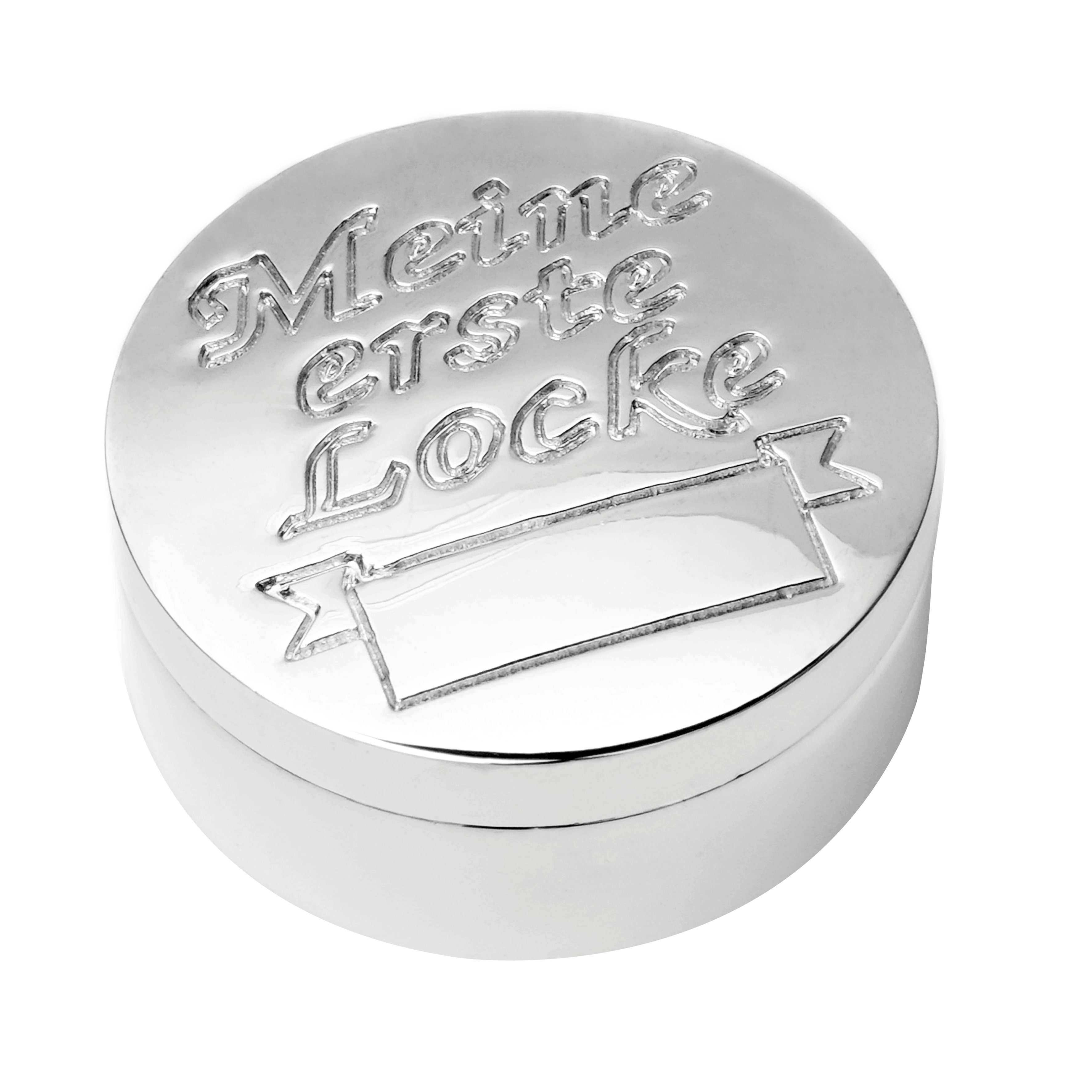 Brillibrum Sammleretui Lockendose erste Locke Erinnerungsbox Silber Haardose Taufe