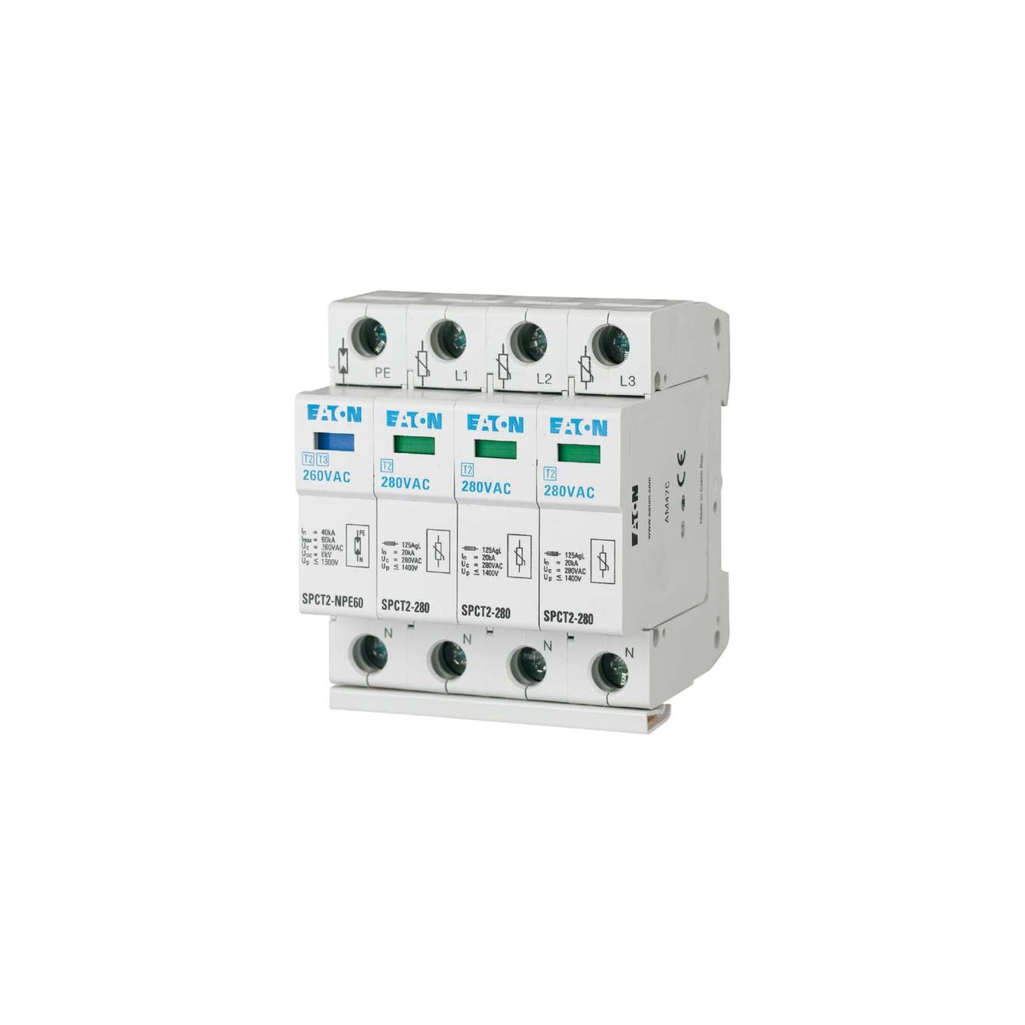 EATON Sicherungsmutter Eaton Überspannungsableiter steckbar SPCT2-280-3+NPE