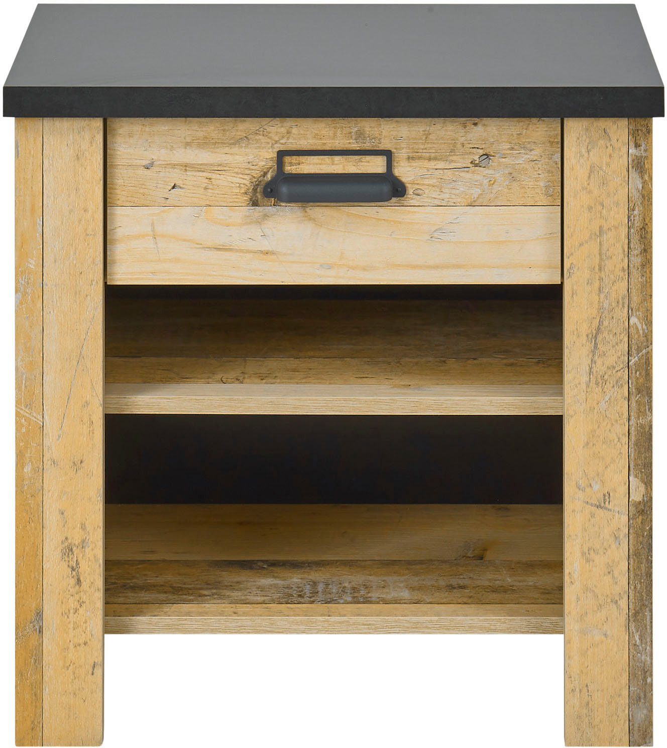 Home affaire Nachtkommode SHERWOOD, mit Apothekergriff aus Metall, Schubkasten "Soft close", Breite 60 cm