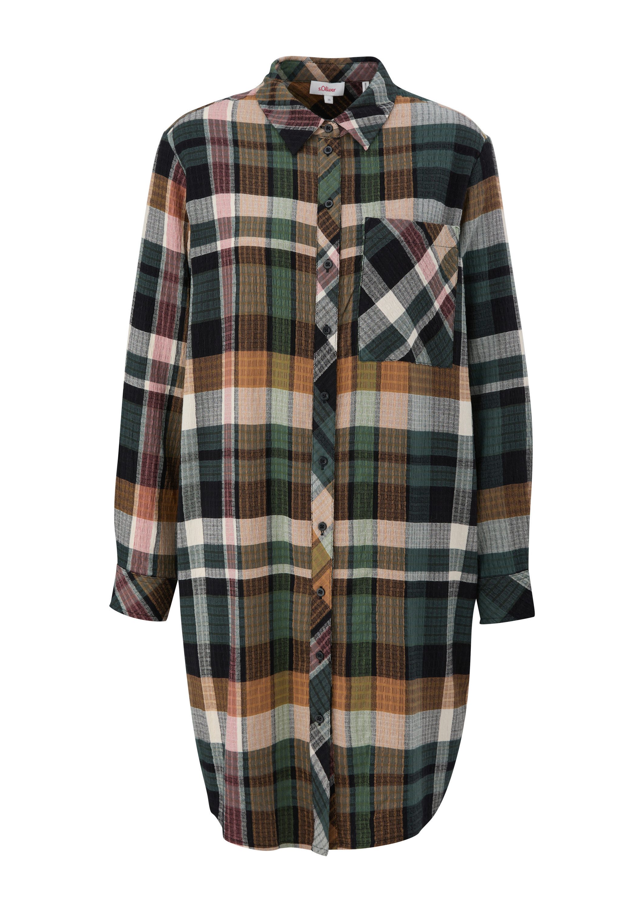 s.Oliver Langarmbluse Bluse Longbluse in Seersucker-Qualität günstig online kaufen