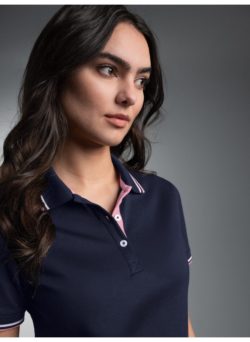 Poloshirt TRIGEMA Polo Shirt in Kontrastfarbigen Akzenten