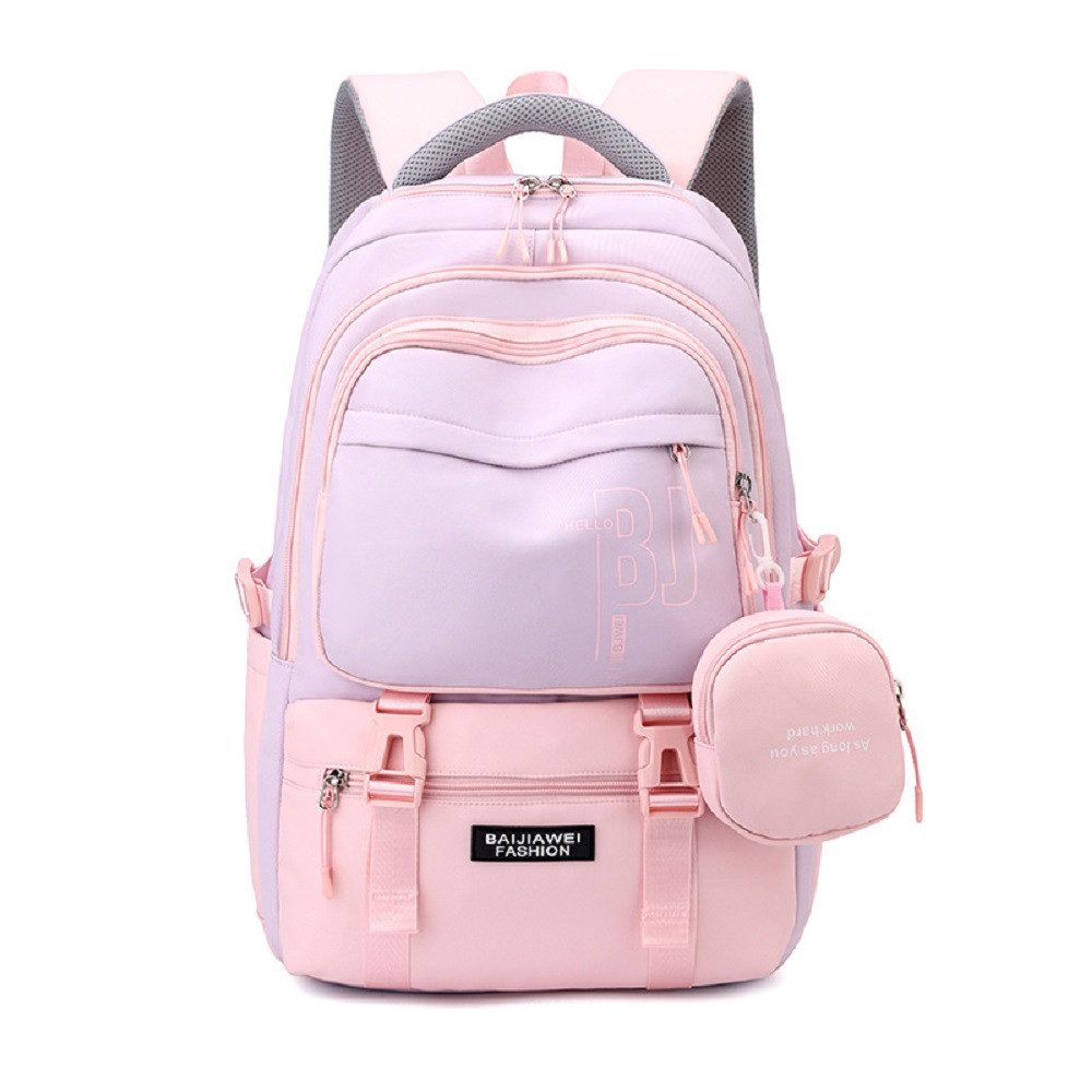 LIANNA Schulrucksack Rosa wasserdichter Schulrucksack mit Geldbörse (Set, 1-tlg., Rosa wasserdichter Schulrucksack mit Geldbörse)