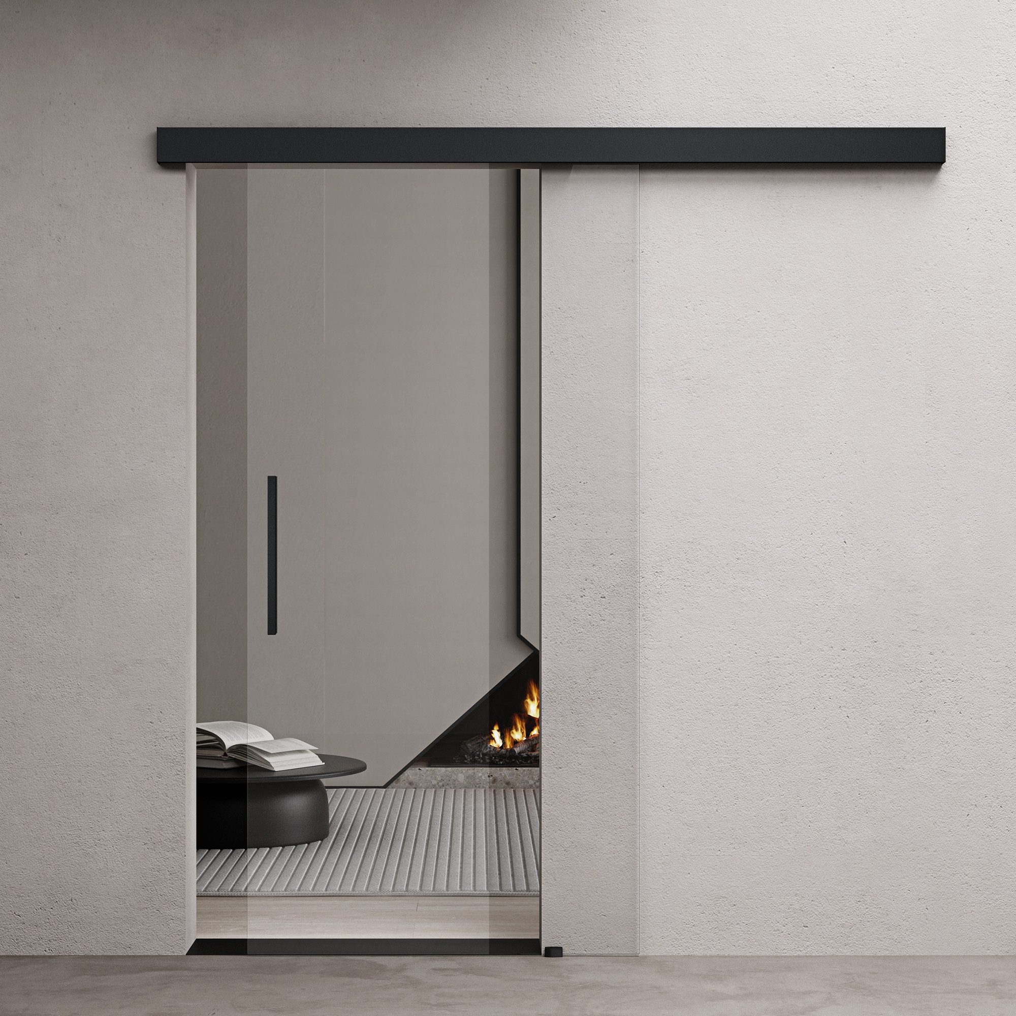doporro Glasschiebetür Türen Schwarz Softclose-Automatik Schiebetür günstig online kaufen