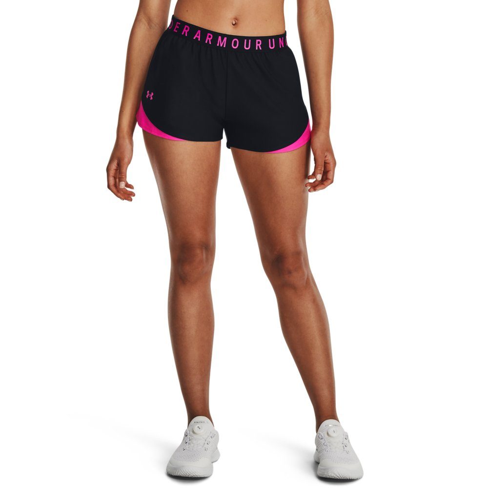 Under Armour® Trainingsshorts PLAY UP SHORTS 3.0 schwarz-pink