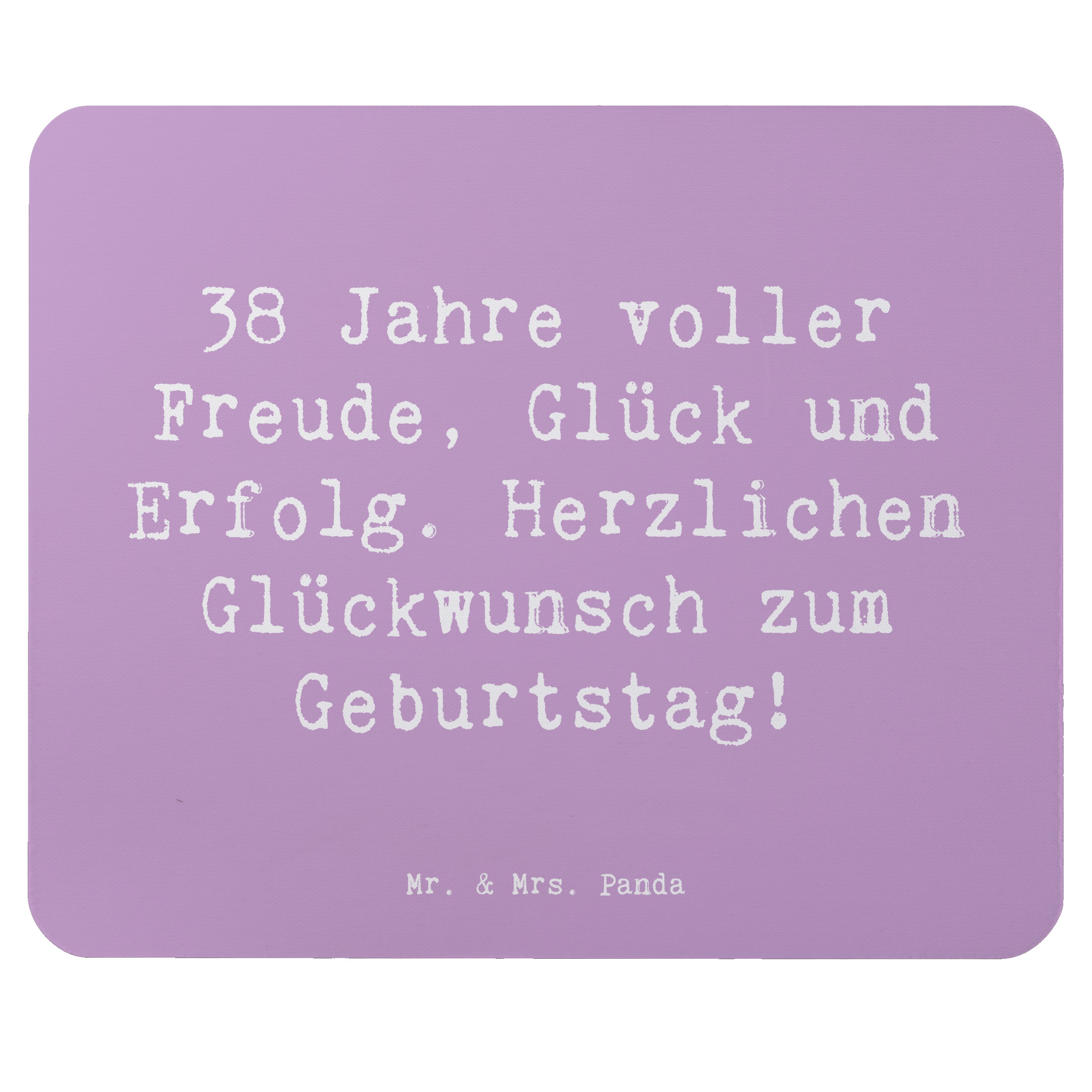 Mauspad Spruch 38. Geburtstag Freude - Lavendeltraum - Geschenk, Achtunddreiß