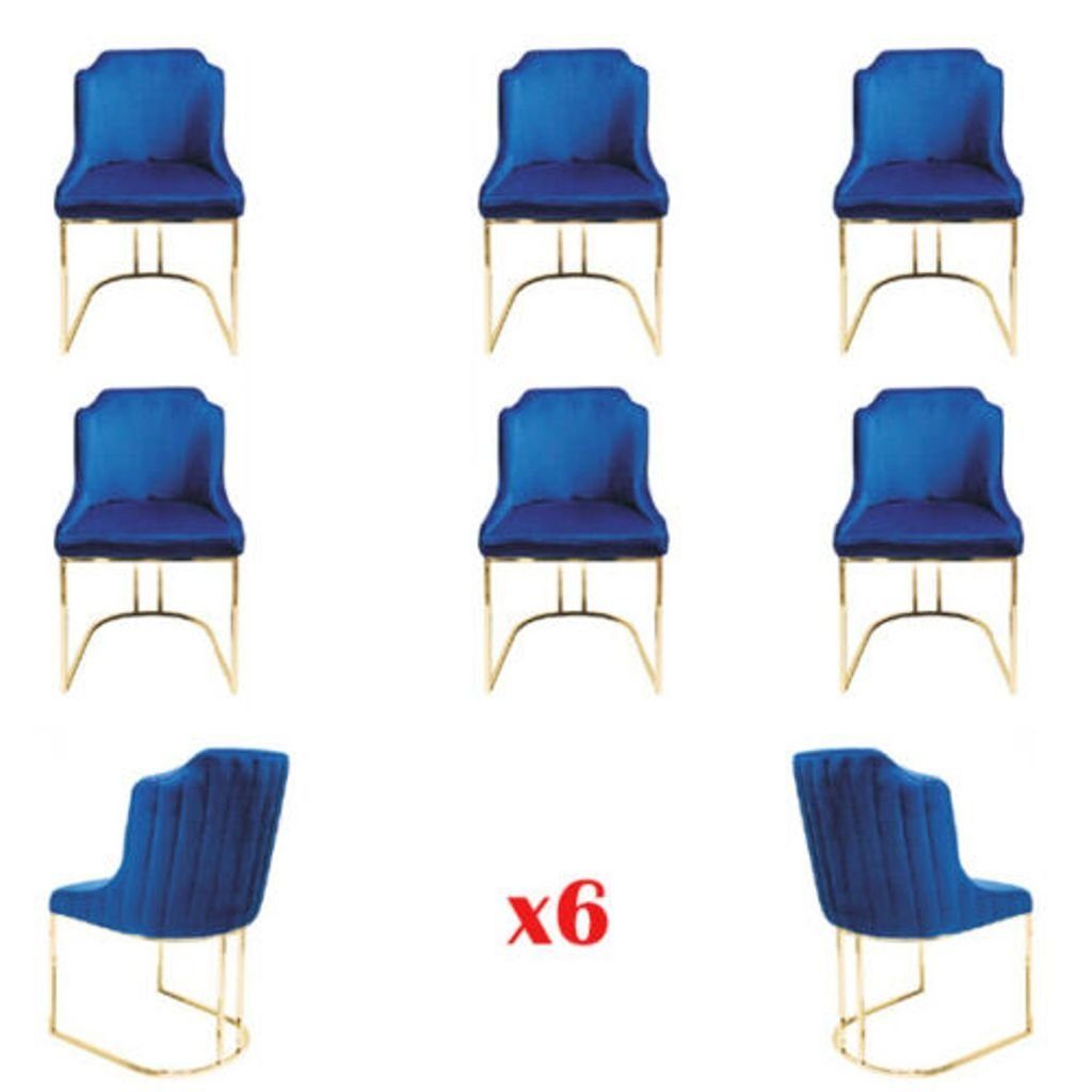 JVmoebel Esszimmerstuhl, Garnitur Set 6x Esszimmer Stuhl Sitz Gruppe Stühle Textil Polster