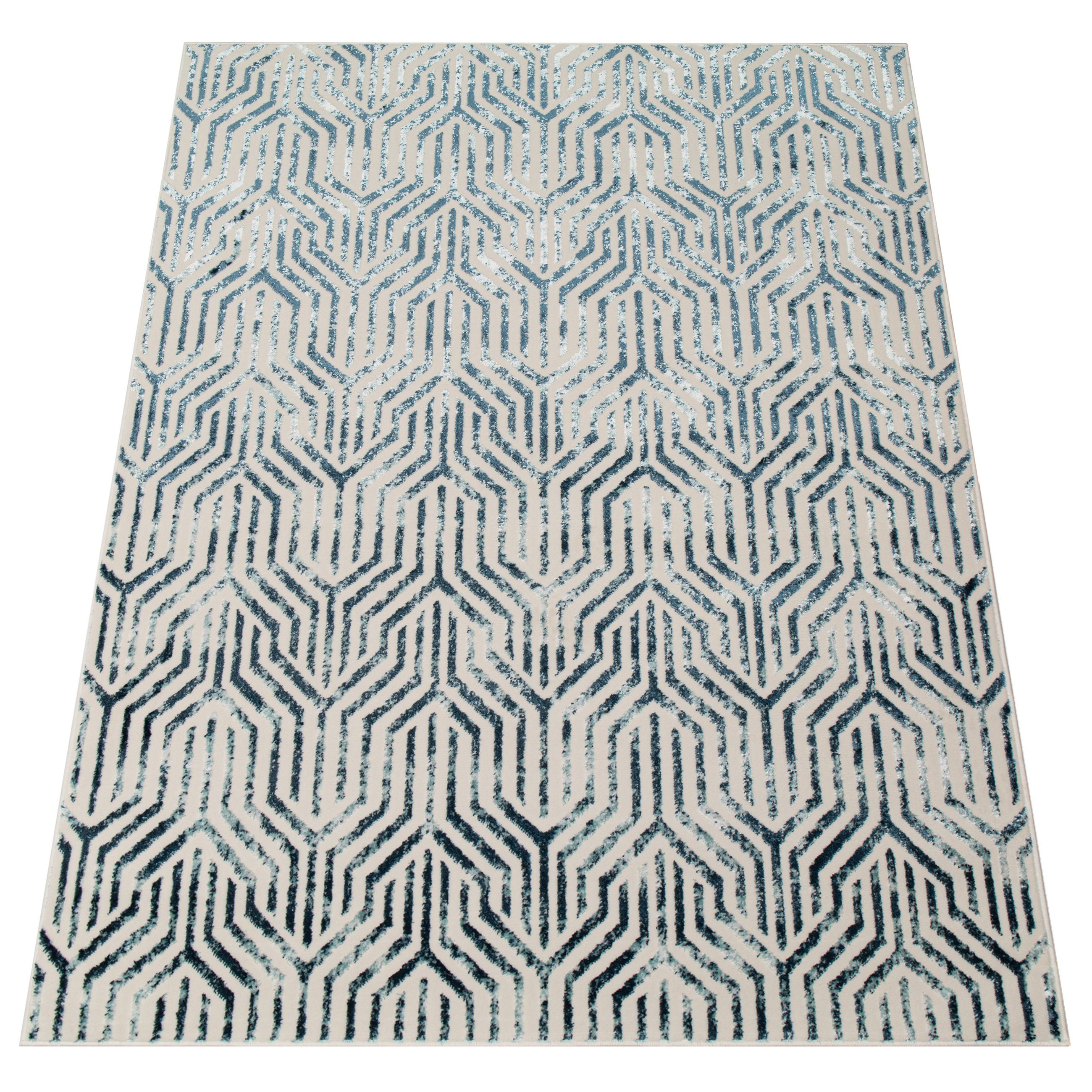 Tapiso Designteppich CRYSTAL, rechteckig, Höhe: 8 mm, Kurzflor mit Schimmereffekt, Wohnzimmer Schlafzimmer Esszimmer