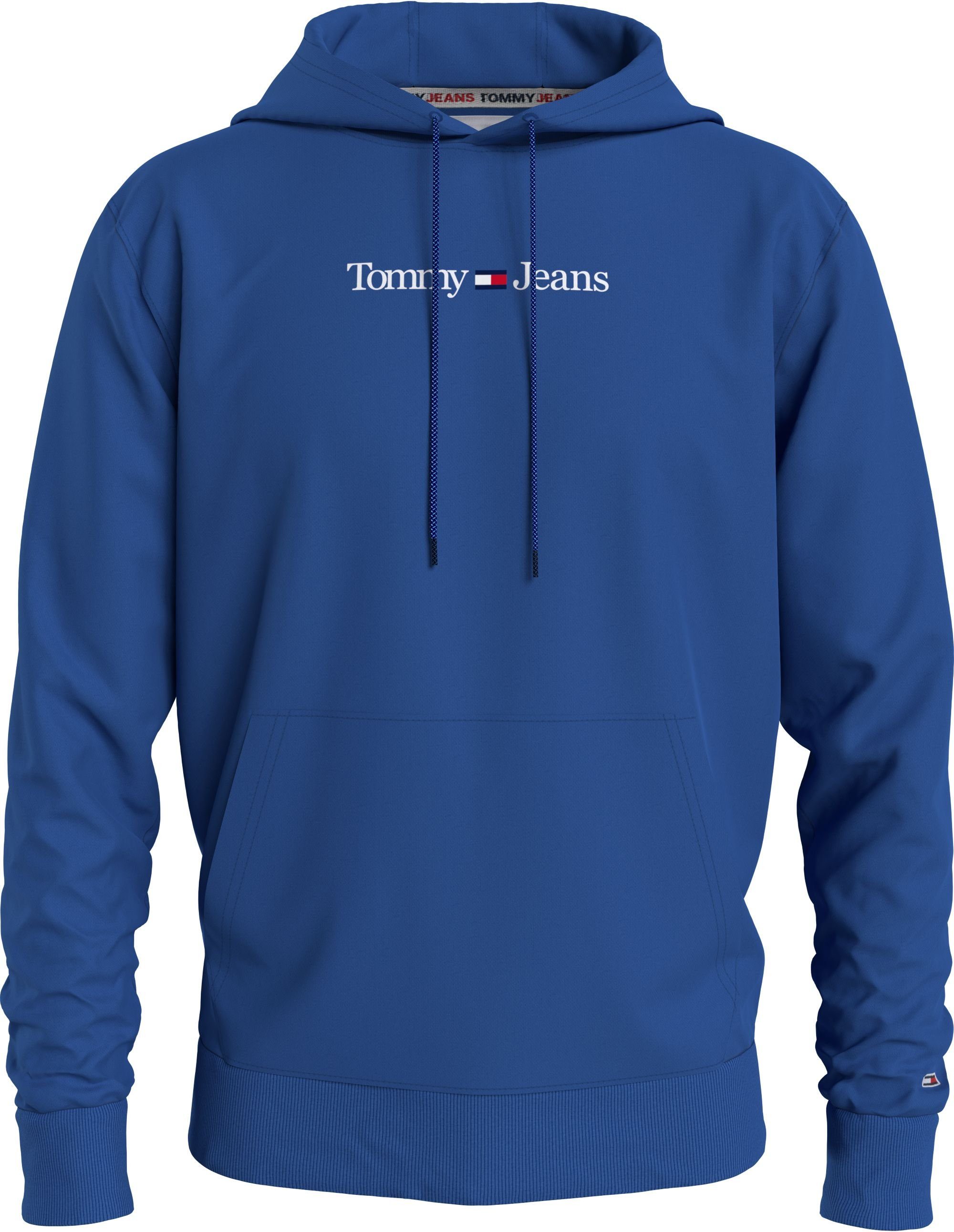 [Sorgfältig ausgewählte Produkte] Tommy Jeans Kapuzensweatshirt REG Brust TJM Branding Triumph der Blue LINEAR Tommy-Jeans mit HOODIE auf