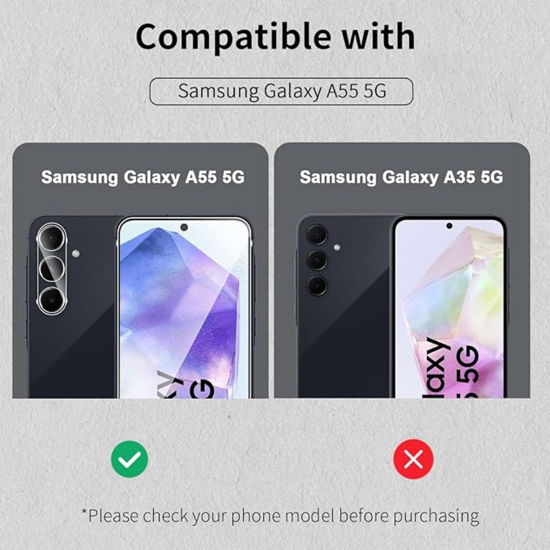 SmartUP Displayschutzglas 2X Schutzglas für Samsung Galaxy A55 5G Panzerfolie Display Full 9H für Samsung Galaxy A55 5G, kompletter Displayschutz – Bild 2 von 5