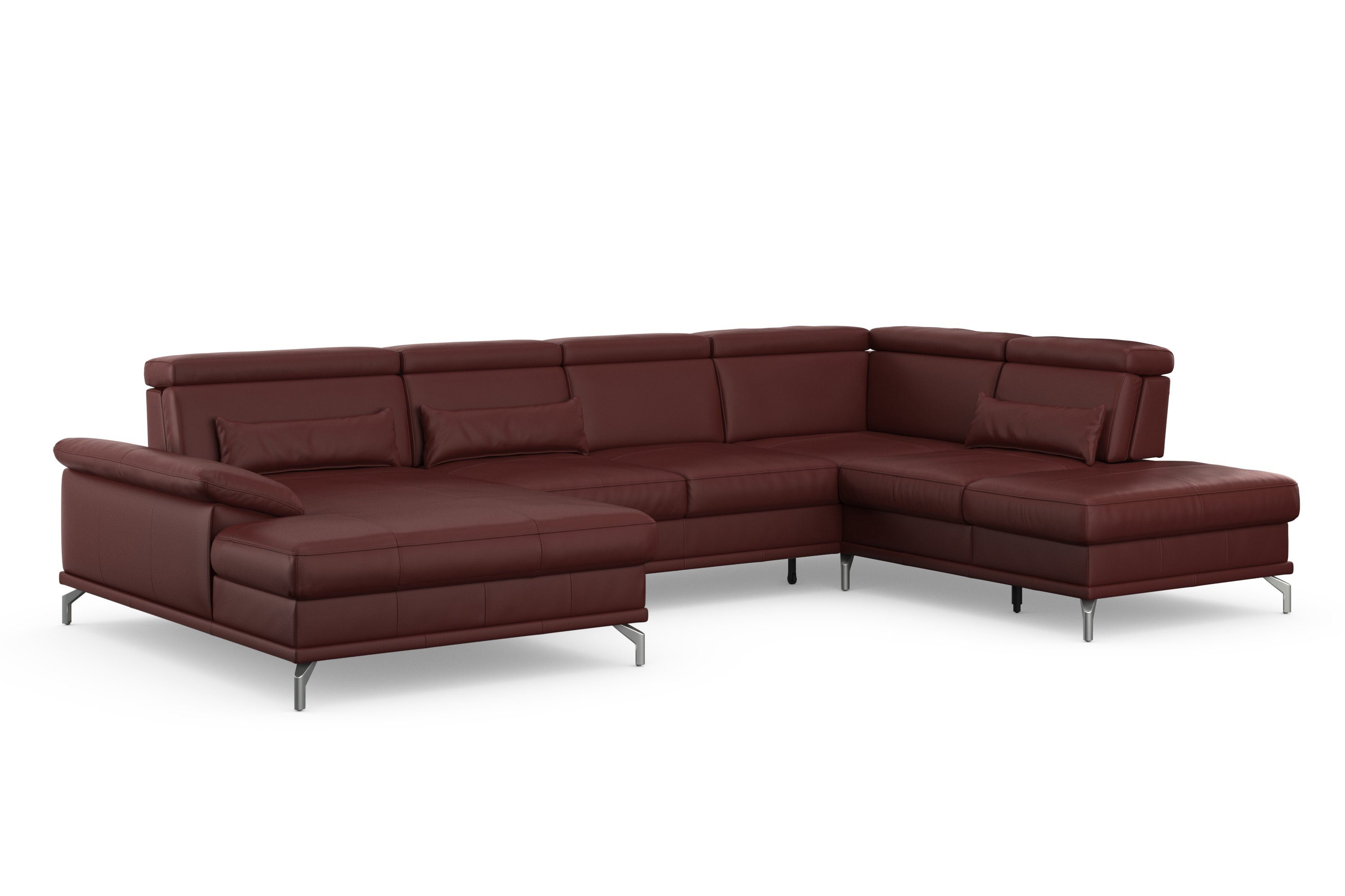 sit&more Wohnlandschaft Cabrio U-Form, B: 359 cm, mit Sitztiefen-, Arm- & Kopfteilverstellung, 3 Nierenkissen, Federkern, optional Bettfunktion und Stauraum