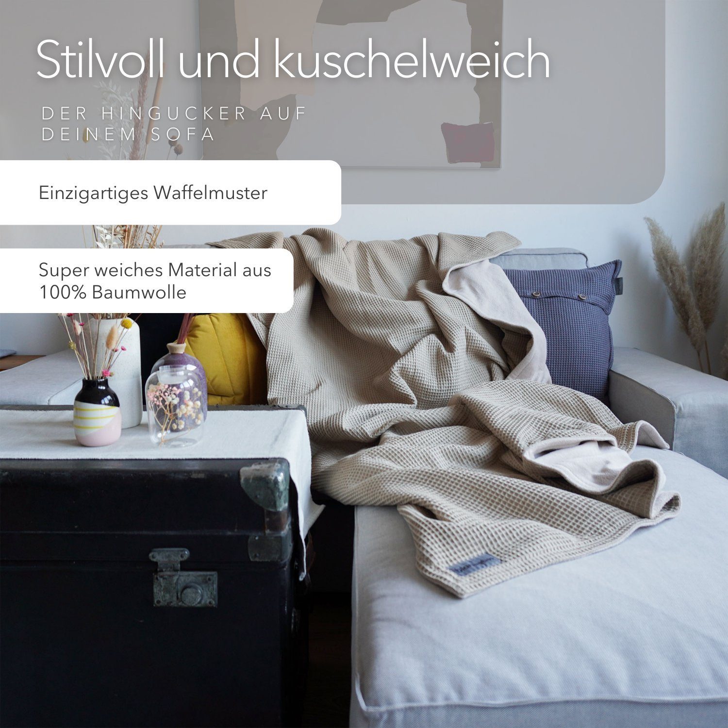 Wohndecke flauschige Kuscheldecke, wärmende Couchdecke aus günstig online kaufen