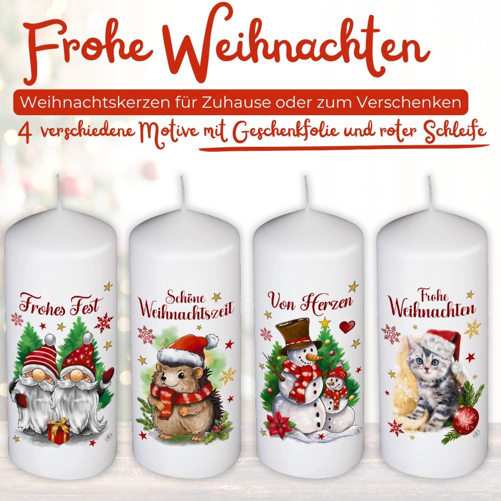 Andrea Geschenkewelt Stumpenkerze Kerzen zu Weihnachten 4er Set Weihnachtsk günstig online kaufen