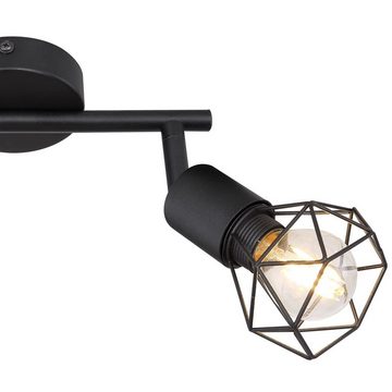 Globo Deckenleuchte Deckenleuchte Wohnzimmer Deckenstrahler 2 Flammig Deckenlampe 54802S-2, schwarz, ohne Leuchtmittel, Lichtfarbe ist abhängig vom Leuchtmittel, Schlafzimmer, Esszimmer, Strahler, Deckenspots, Spots