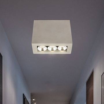 Globo LED Deckenspot, LED-Leuchtmittel fest verbaut, Warmweiß, Deckenlampe Aufbauleuchte Flurlampe Betonoptik LED Wohnzimmerlampe