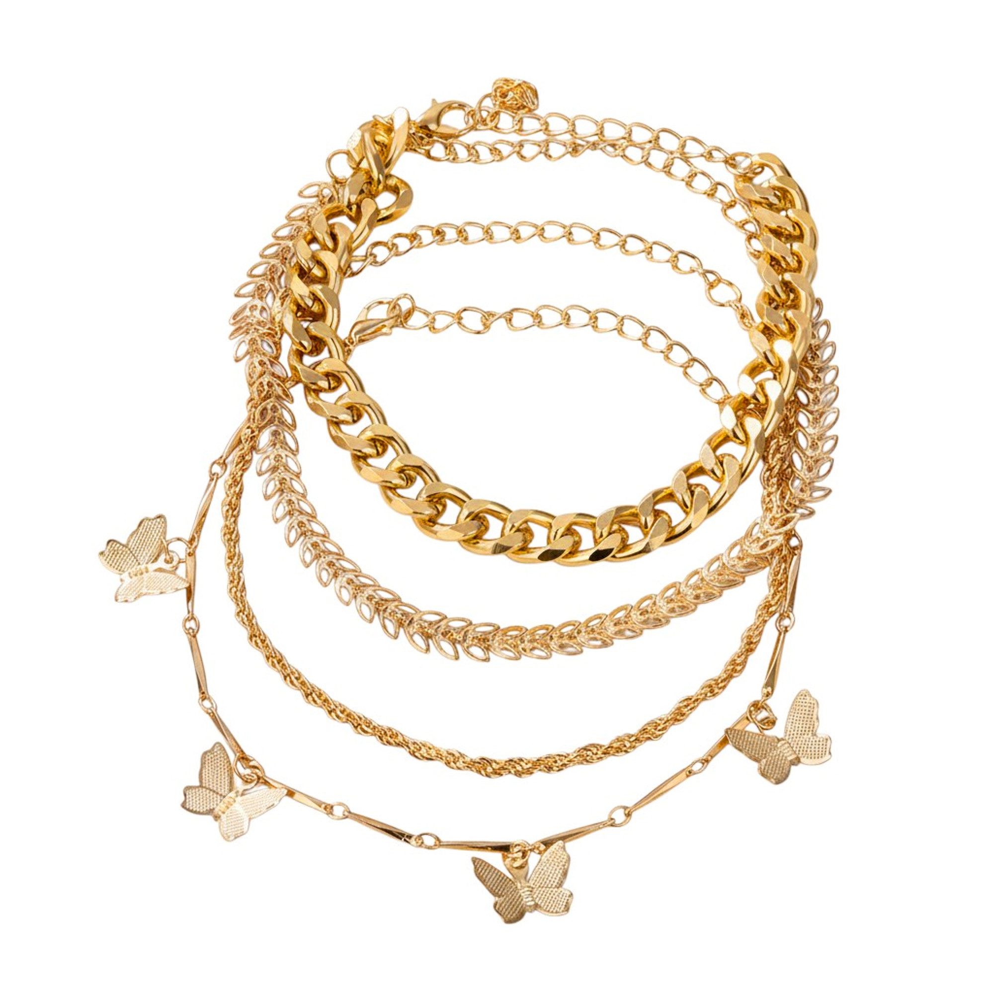 KARMA Armband Set Damen Armbandset Gold modern 4tlg. Damenarmband (Blätter günstig online kaufen