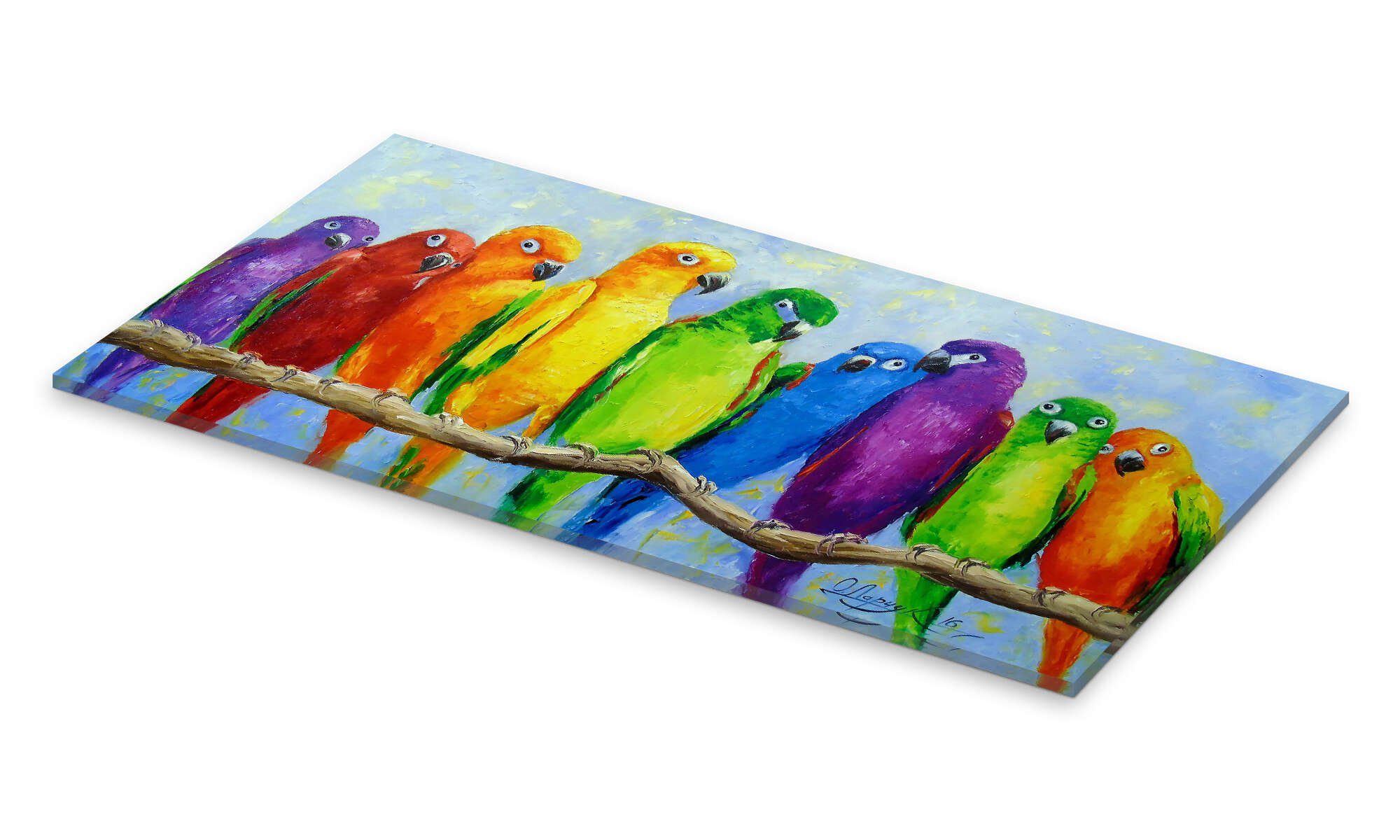 Posterlounge Wandbild Papageienfreunde, Olha Darchuk, erhältlich als Poster, Leinwandbild, Wandsticker oder Acrylglasbild