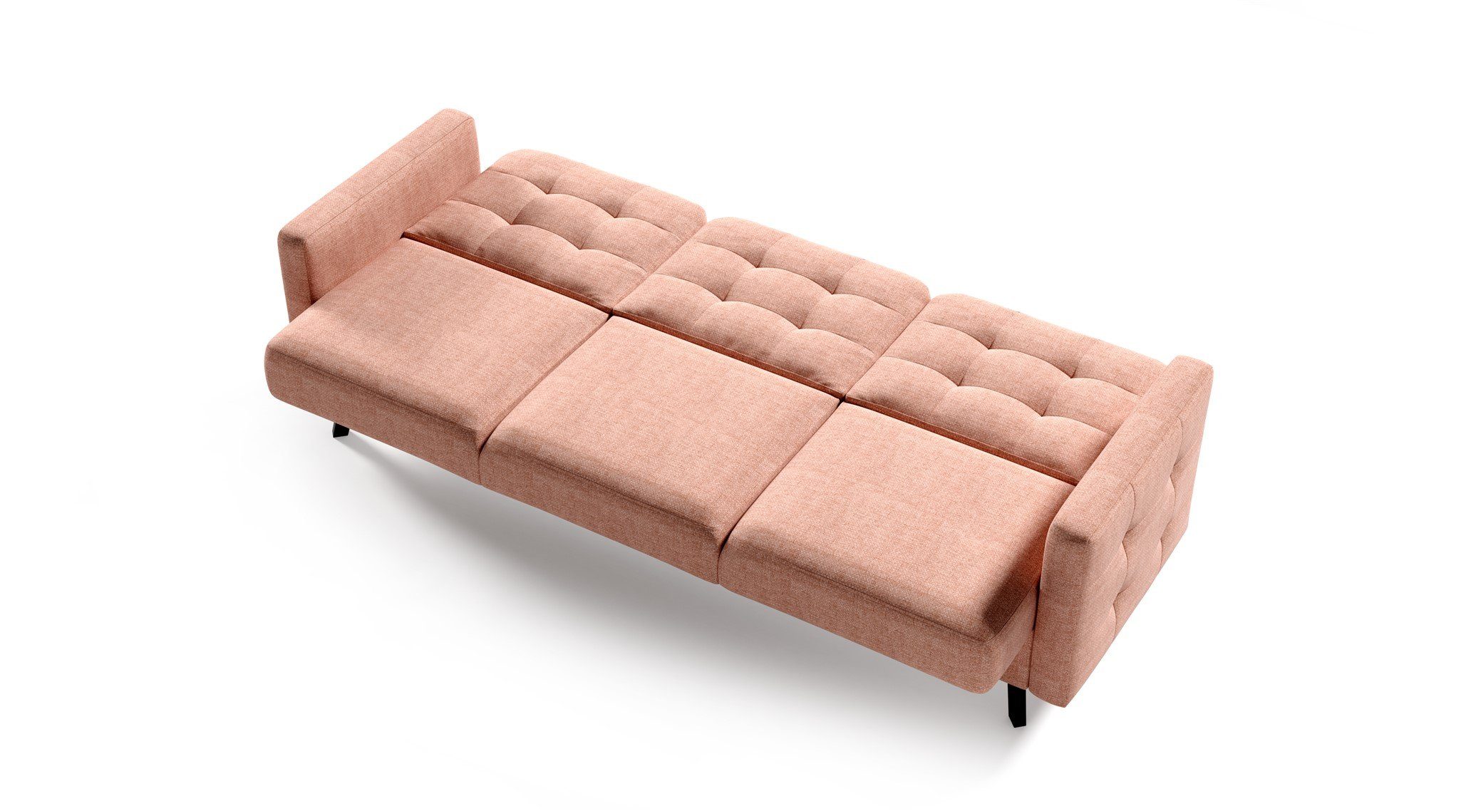 Möbel Designersofa Schlaffunktion, Luis, Rundumbezug x und 1 Schlafsofa Stoff Creme Fun Bettkasten 3-Sitzer Inkl. Sofa GARNET in