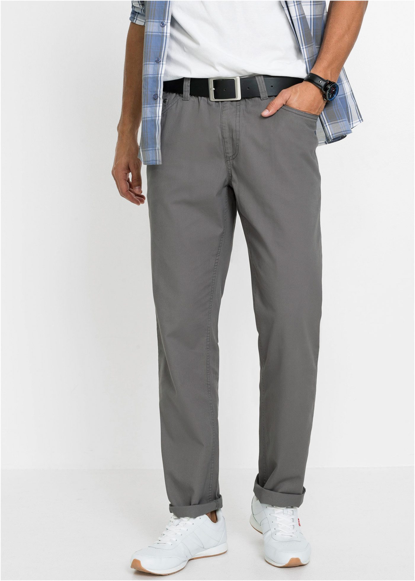 bonprix Schlupfhose (Packung, 2-tlg) aus Baumwolle, Regular Fit, mit Komfortbund, Casual Stil