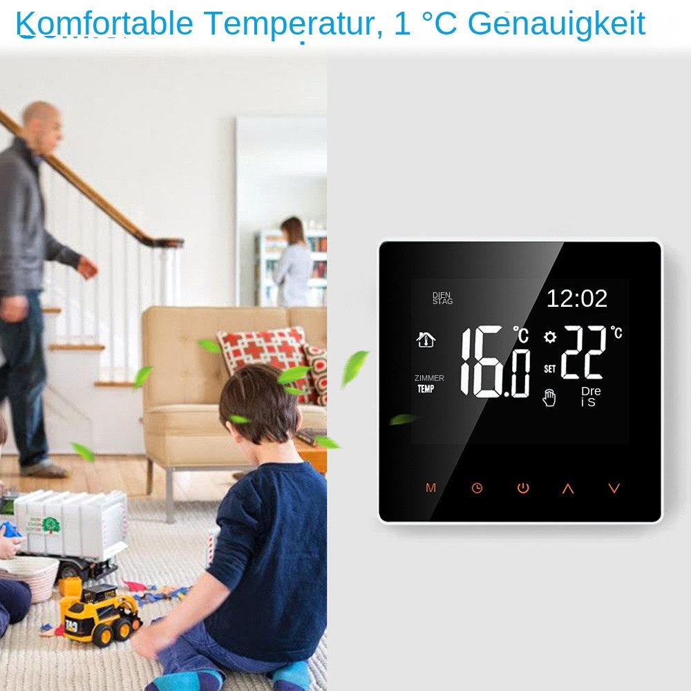 GARRYFIZH Raumthermostat Raumthermostat Raumtemperaturregler Raumthermostat Digital, Programmierbar Funktionen LCD-Display