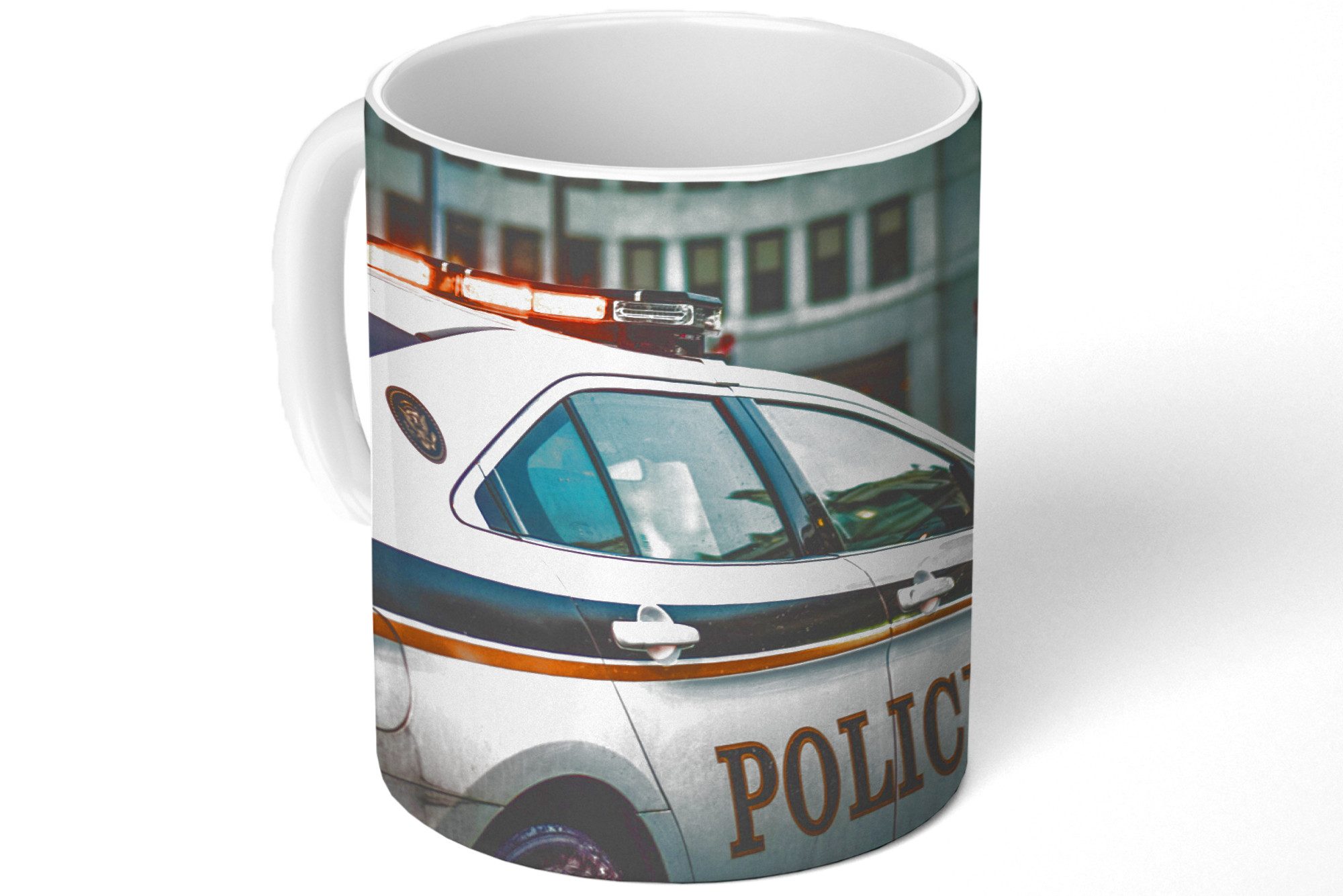 MuchoWow Tasse Auto - Polizei - Ampel, 1-tlg., Keramik, Kaffeetassen, Teetasse, Becher, Kaffeebecher, Geschenk