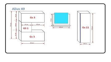 ROYAL24_MARKT Badmöbel-Set - der Zukunft/Innovative Designs und hochwertige Materialien, (Komplett Set, 5-St., Premium - ALIUS 49), Premium Qualität - LED Neuheiten - 2024