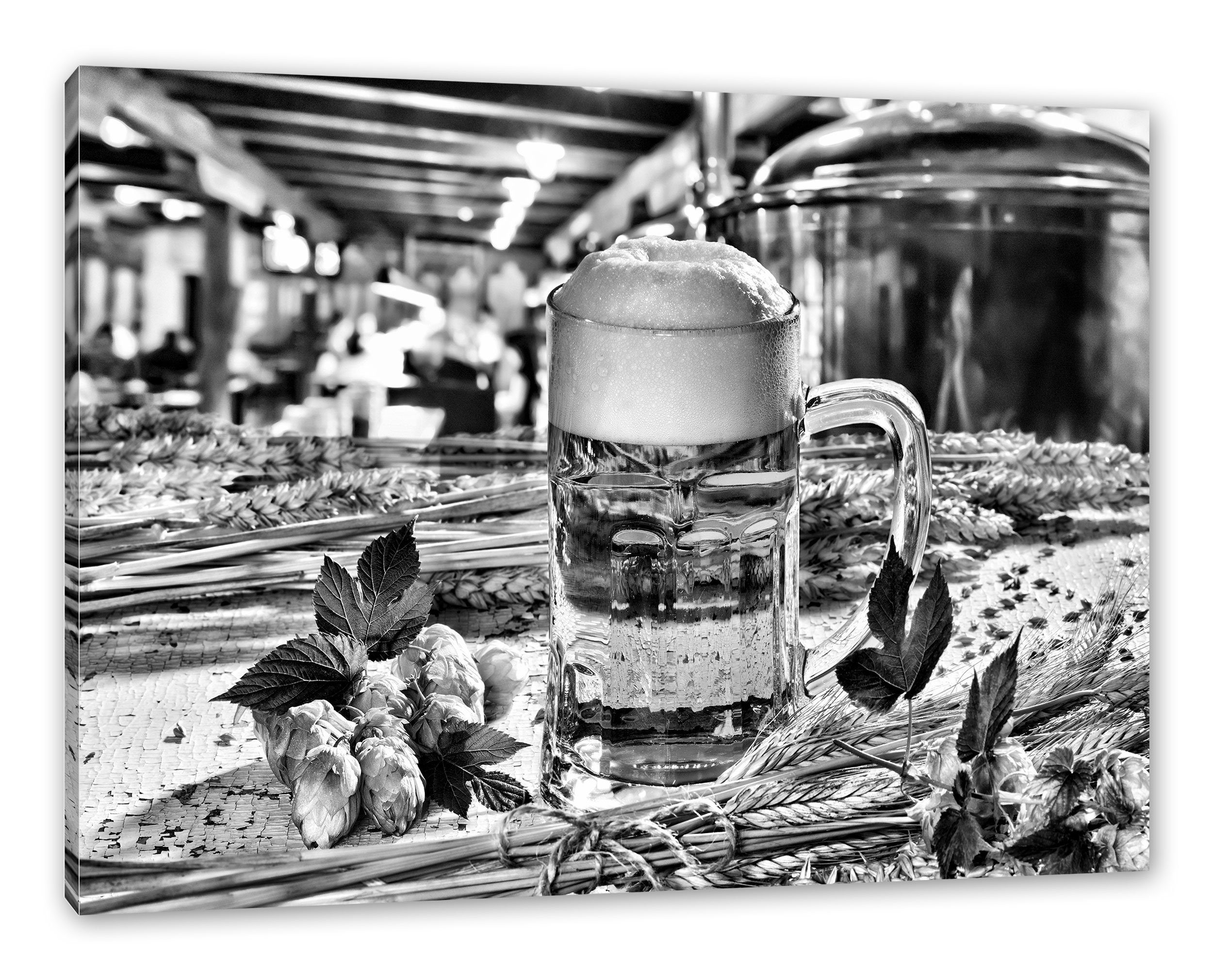 Pixxprint Leinwandbild Deutsches frisches Bier, Deutsches frisches Bier (1 St), Leinwandbild fertig bespannt, inkl. Zackenaufhänger