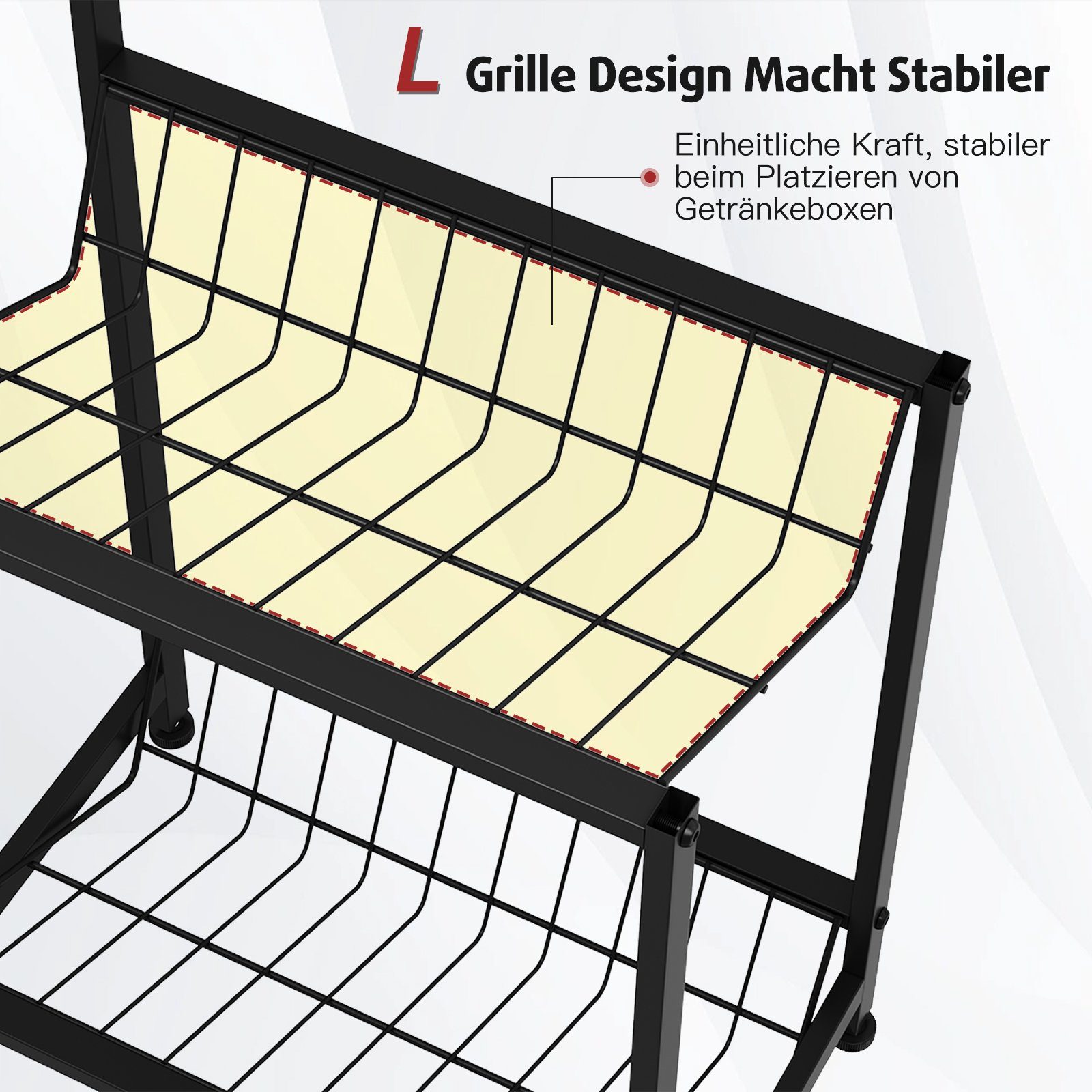Rainsworth Standregal Getränkekistenregal mit Gitterhalterung, Weinkisten günstig online kaufen