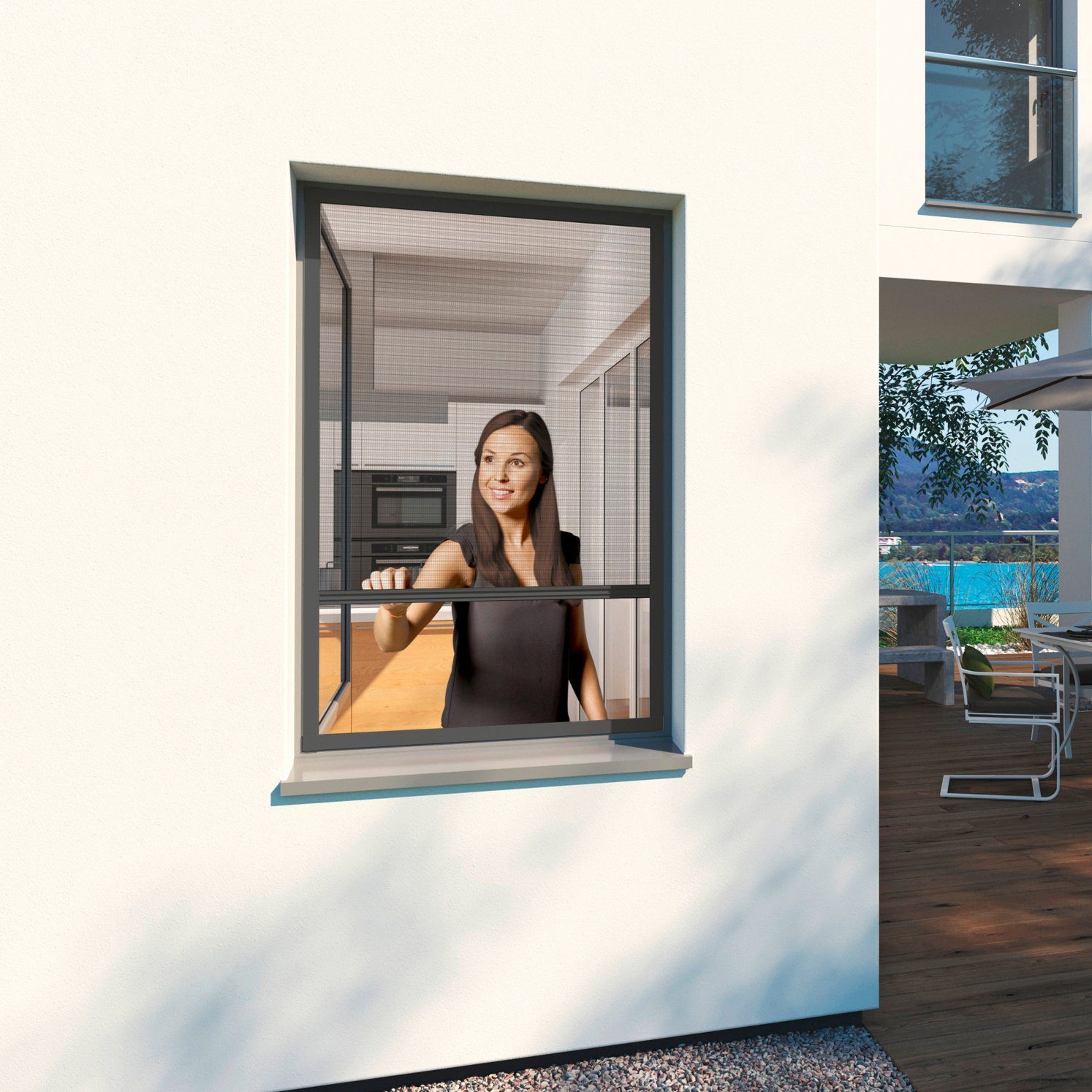 Windhager Insektenschutz-Fensterrahmen EXPERT Ultra Flat, BxH: 130x150 cm