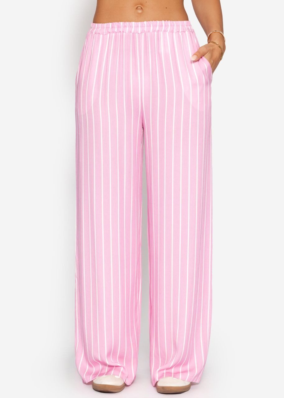 SASSYCLASSY Stoffhose Gestreifte Hose mit weitem Bein Damen Lässige Hose im günstig online kaufen