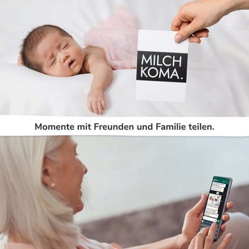 Pihu Karte Ehrliche Meilensteine - Baby, Geschenk zur Geburt - Karten für Eltern - Meilensteinkarten