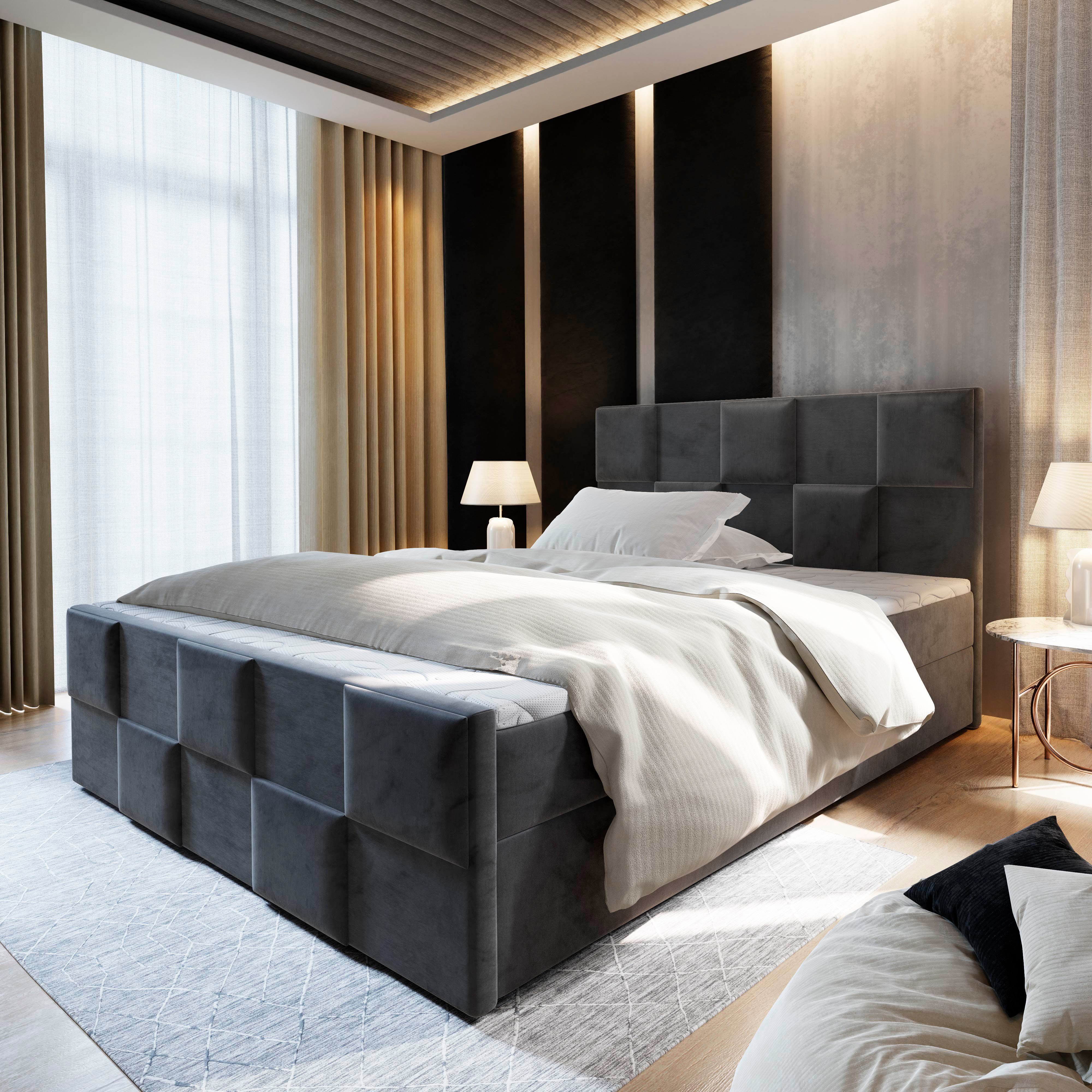 Masseno Boxbett MONA 160x200 cm mit Bonell Matratze und Topper günstig online kaufen